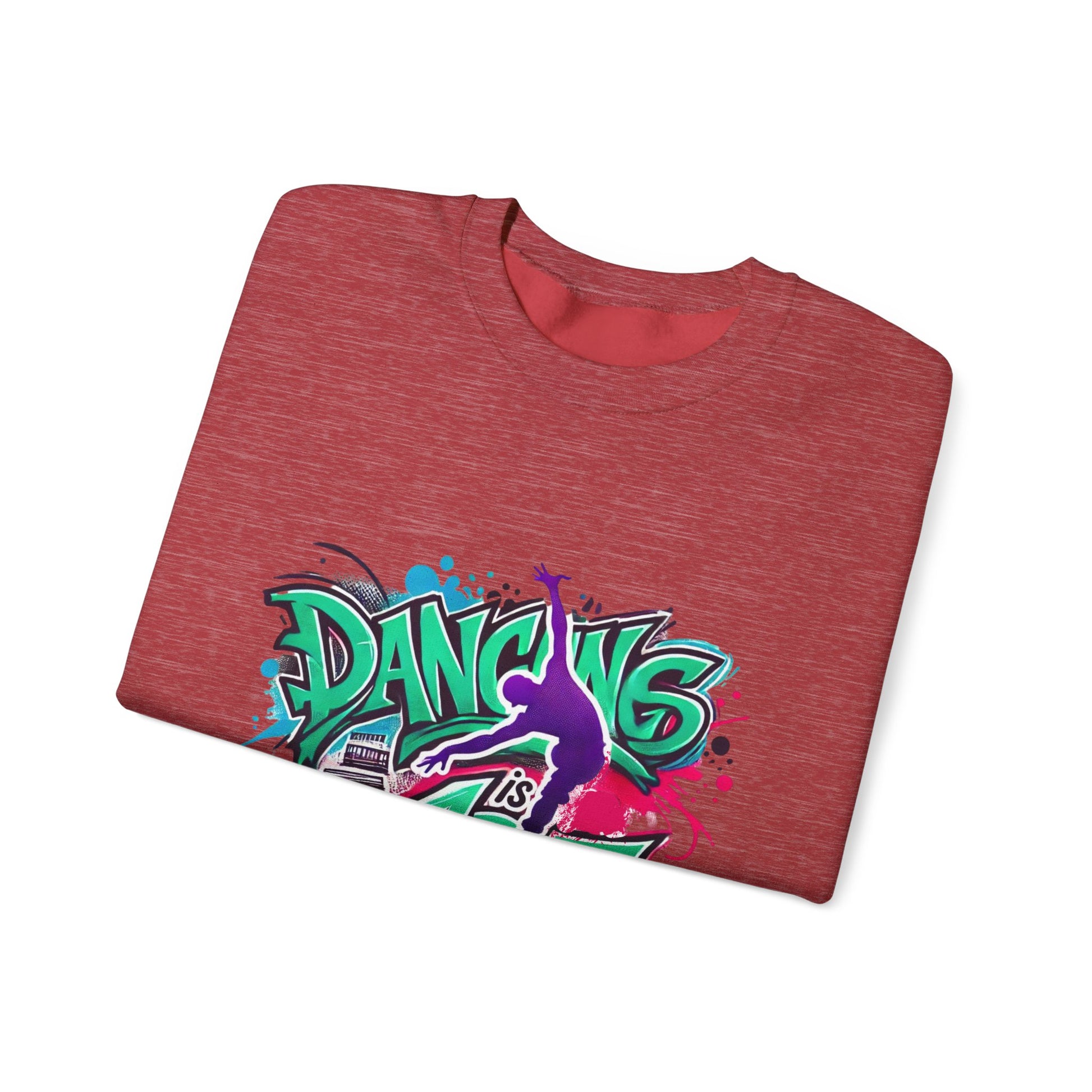 Colorful Street Art Sweatshirt, Unisex Crewneck Pullover, Dance Sweatshirt Gift, Streetwear Apparel, Artsy Fashion