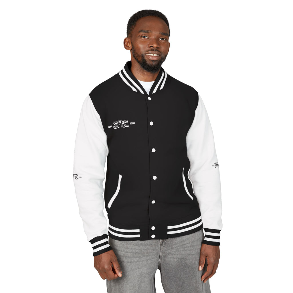 Unisex Varsity Letterman Jacket – Spit Fire Echo Change Embroidered Design