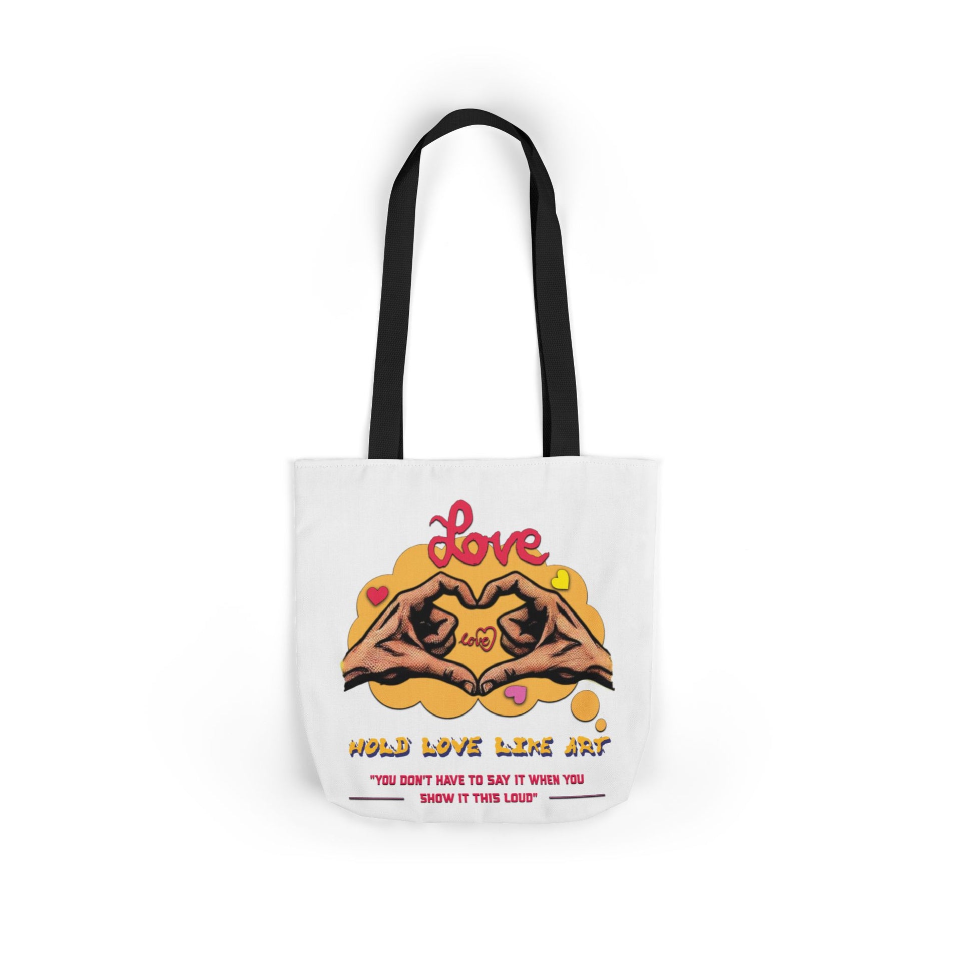 Love Canvas Tote Bag with 5-Color Straps - Perfect for Everyday Use, Gifts, Shopping, Eco-Friendly, Valentine's Day