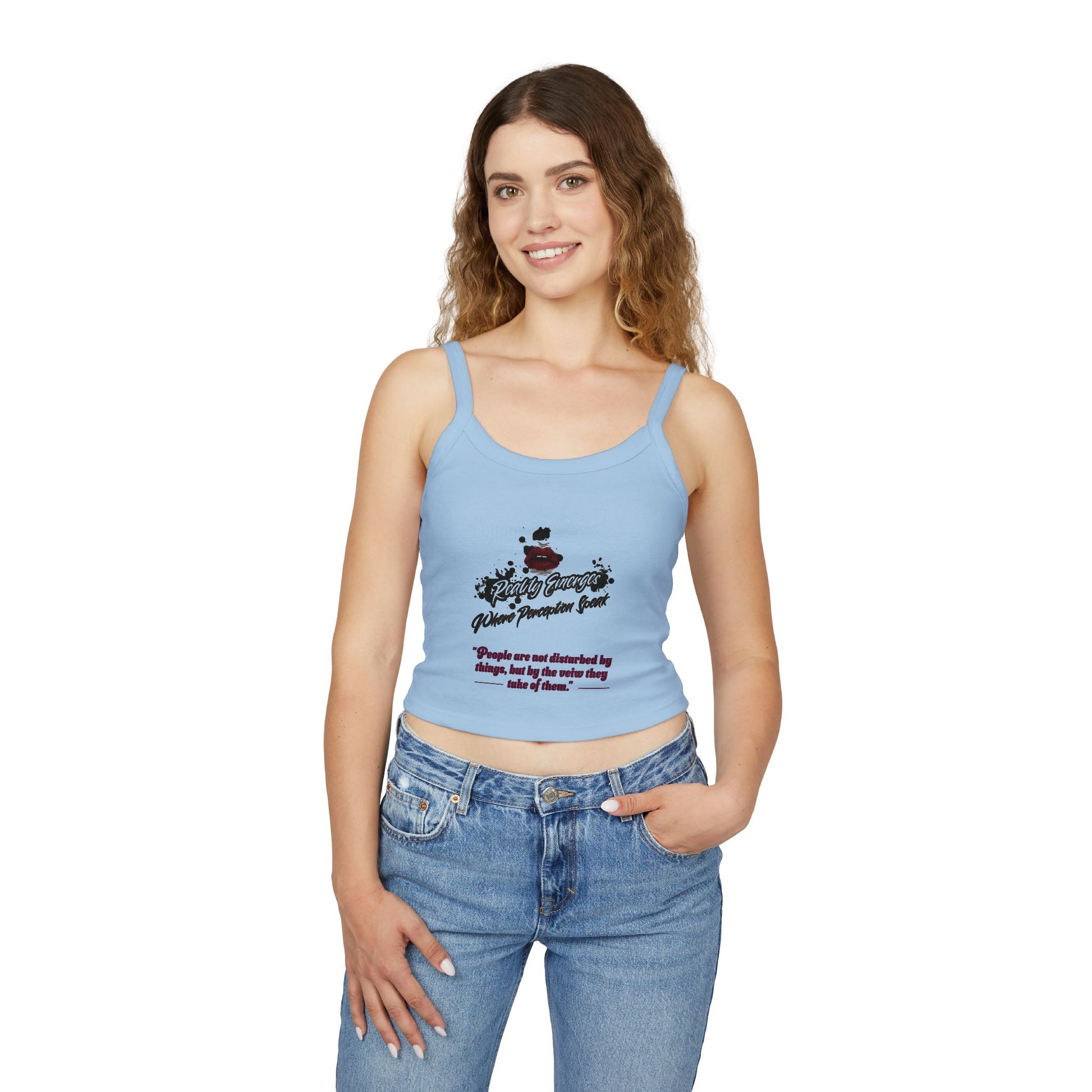 Women's Spaghetti Strap Tank Top, Inspirational Quote Summer Top, Casual Wear, Gift for Her, Motivational Clothing, Beach Wear