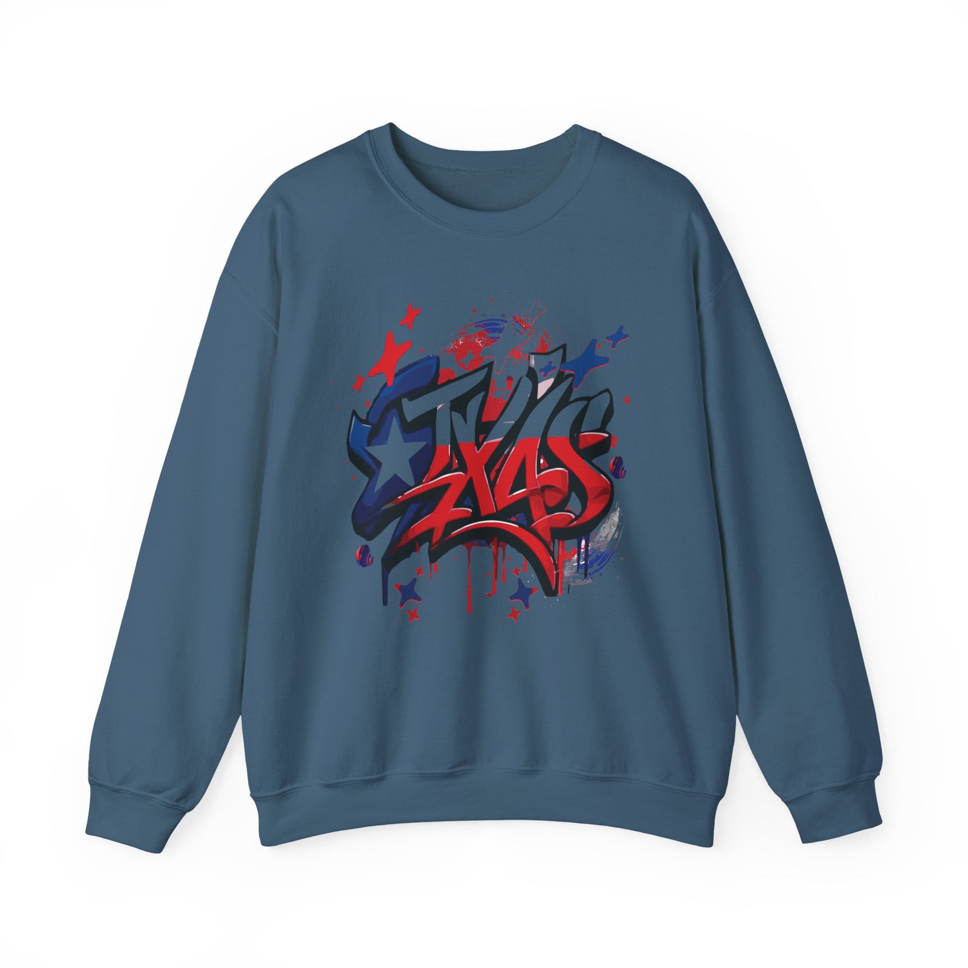 Texas Graffiti Crewneck Sweatshirt, Urban Streetwear, Unisex Fashion, Graphic Sweatshirt, Cozy Layering Piece, Gift for Him/Her