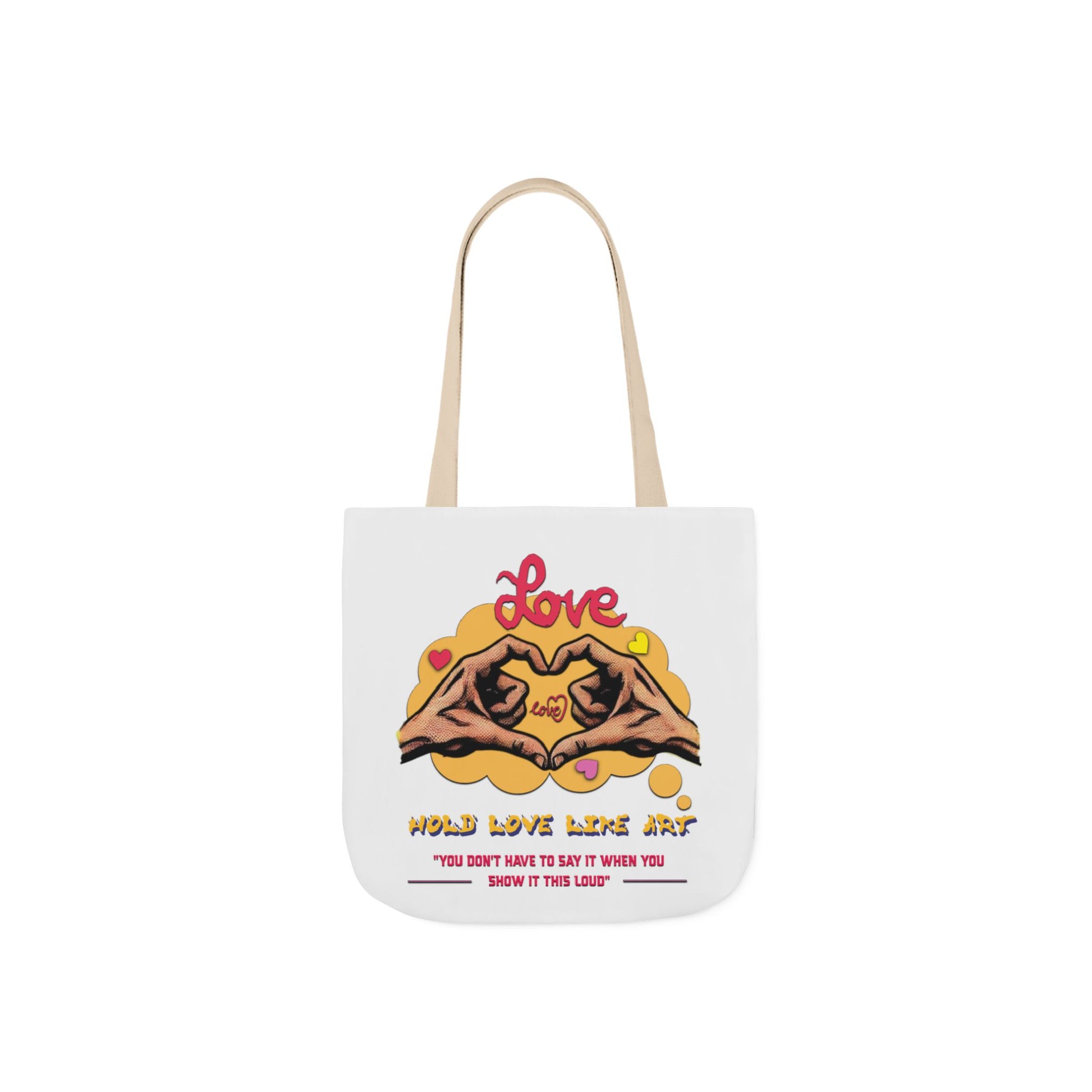 Love Canvas Tote Bag with 5-Color Straps - Perfect for Everyday Use, Gifts, Shopping, Eco-Friendly, Valentine's Day