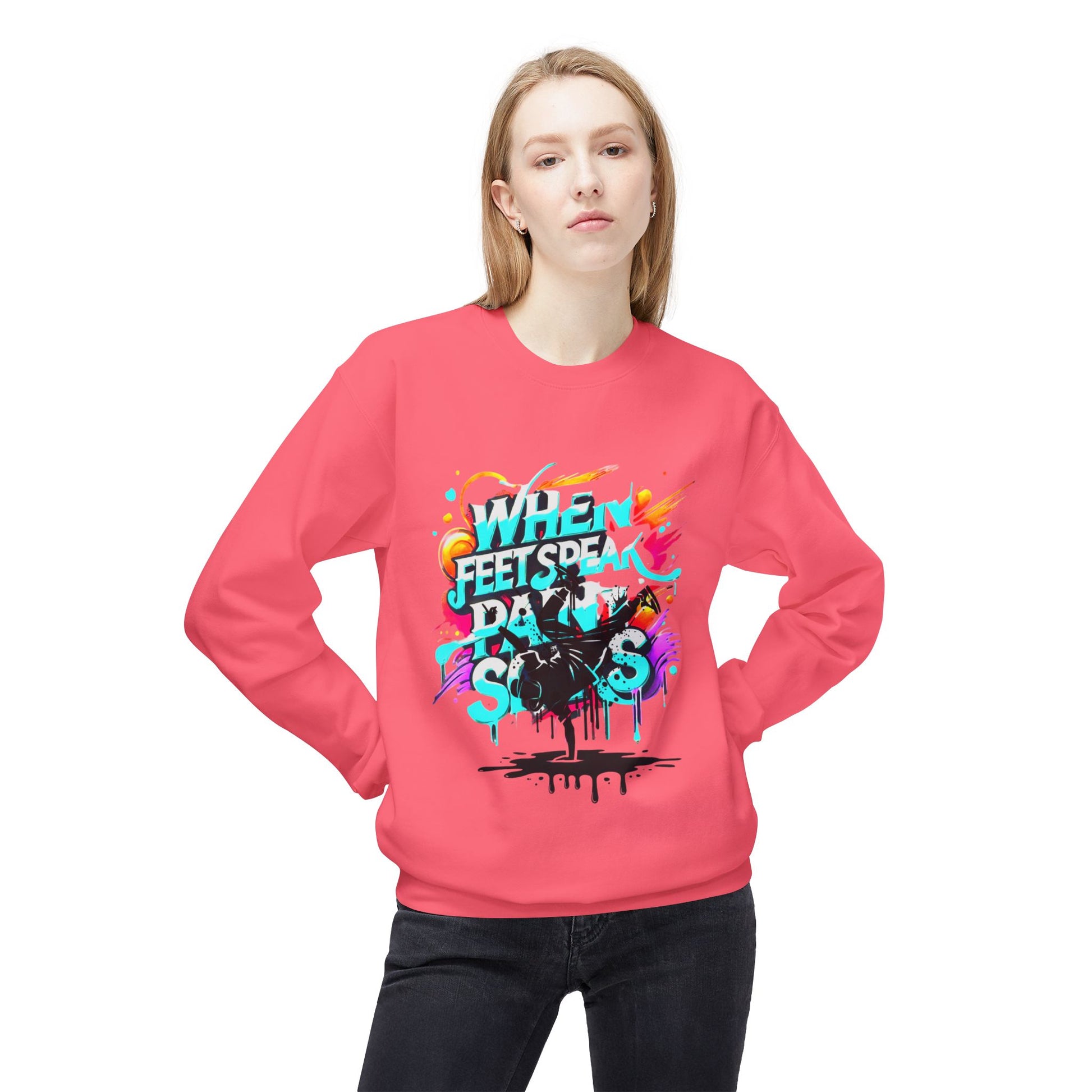 Bold in Motion Sweatshirt, Unisex Fashion Sweatshirt, Art Lover Apparel, Gift for Dancers, Street Art Crew