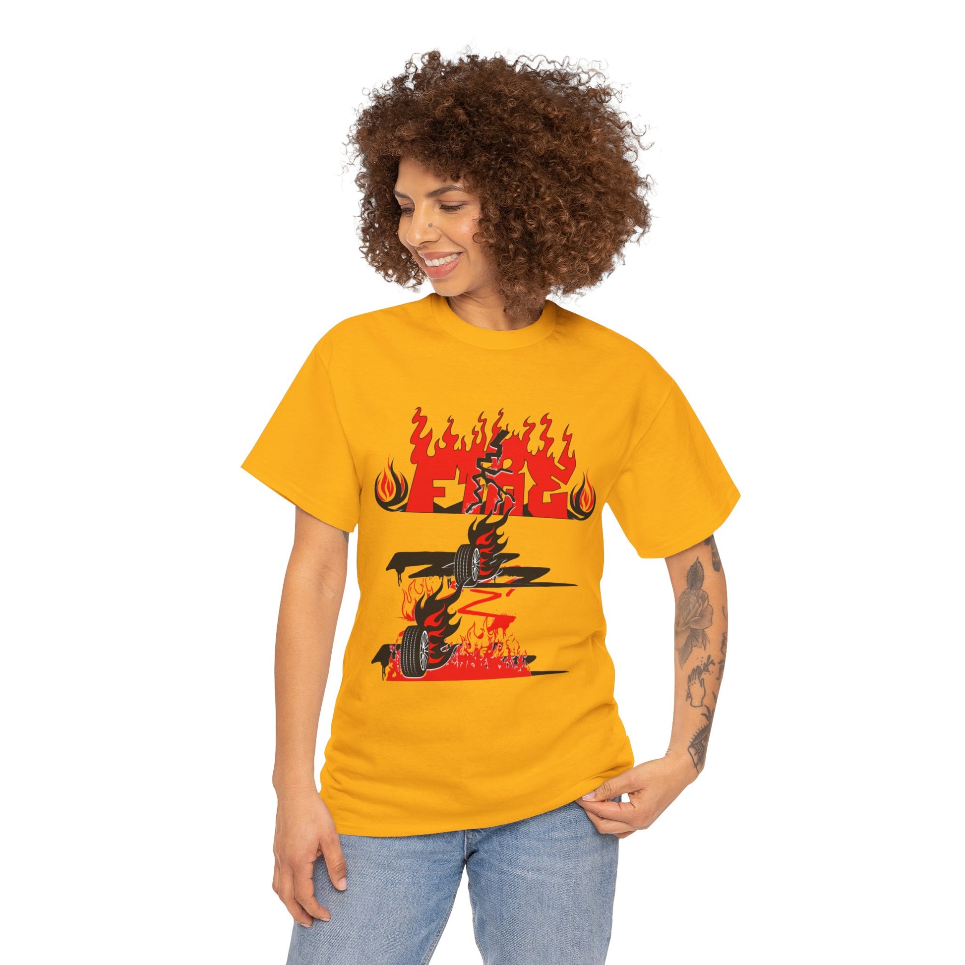 Fire Graphic Unisex Tee, Graphic T-Shirt, Casual Wear, Street Style, Gift for Him/Her, Festival Outfit