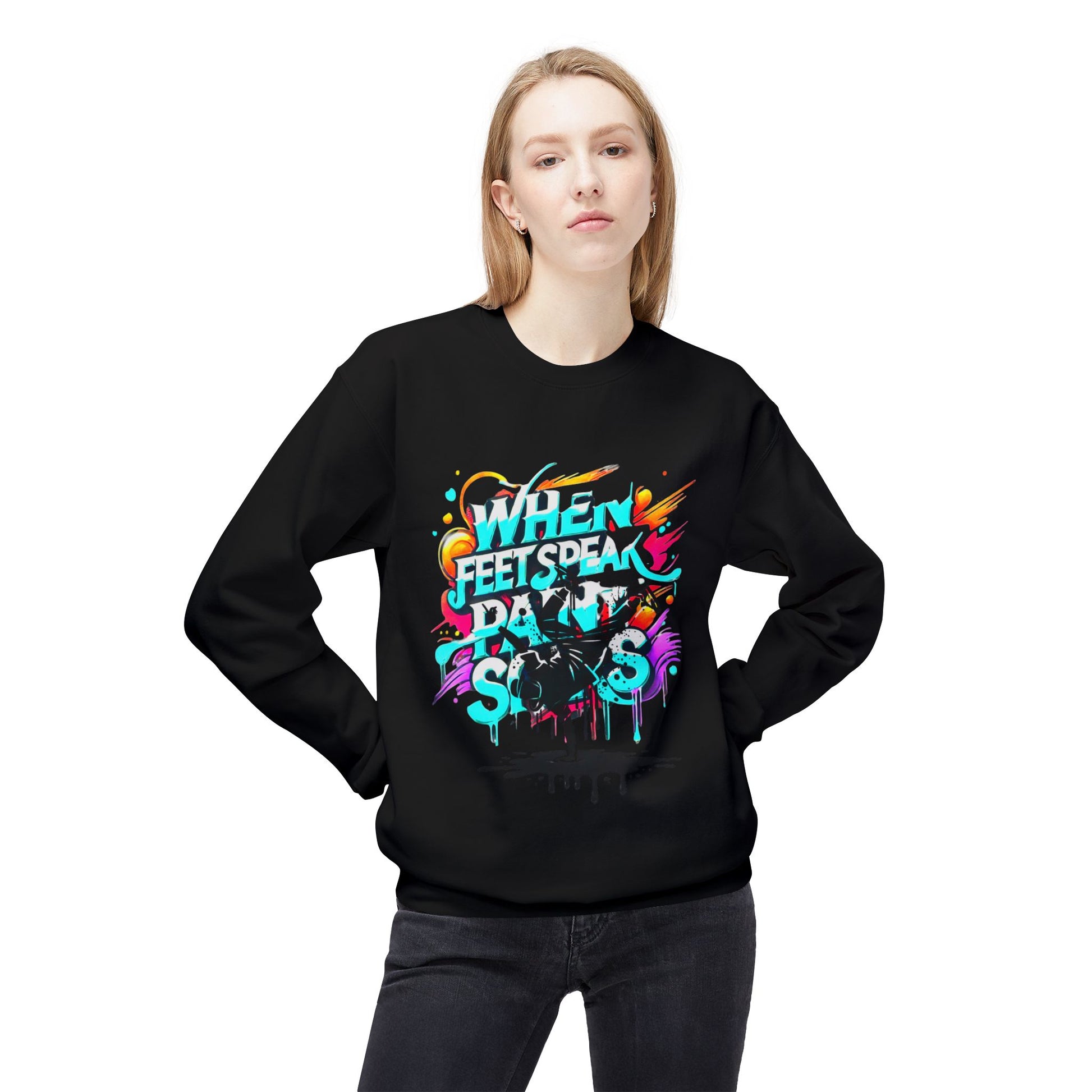 Bold in Motion Sweatshirt, Unisex Fashion Sweatshirt, Art Lover Apparel, Gift for Dancers, Street Art Crew