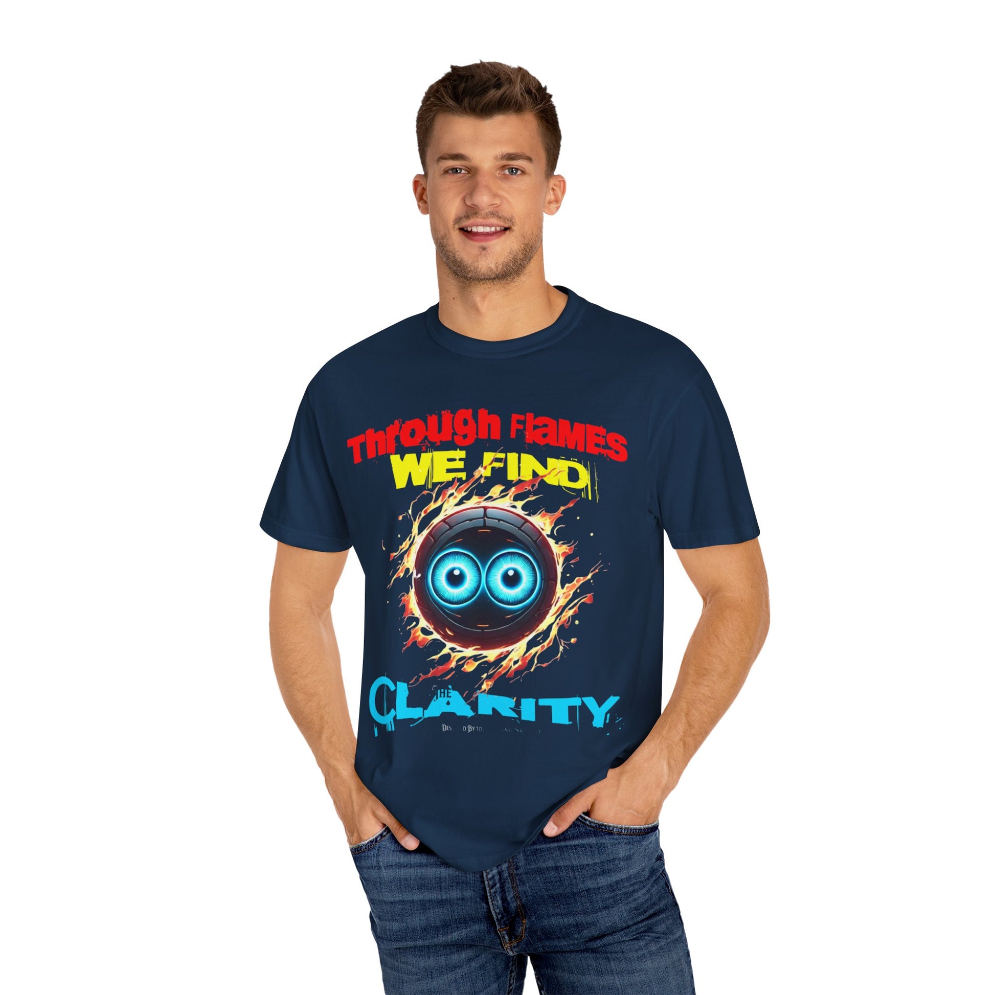 Through Flames Clarity T-shirt | Inspirational Graphic Tee for Youth, Unisex Casual Wear, Perfect Gift for Occasions, Motivational T-shirt