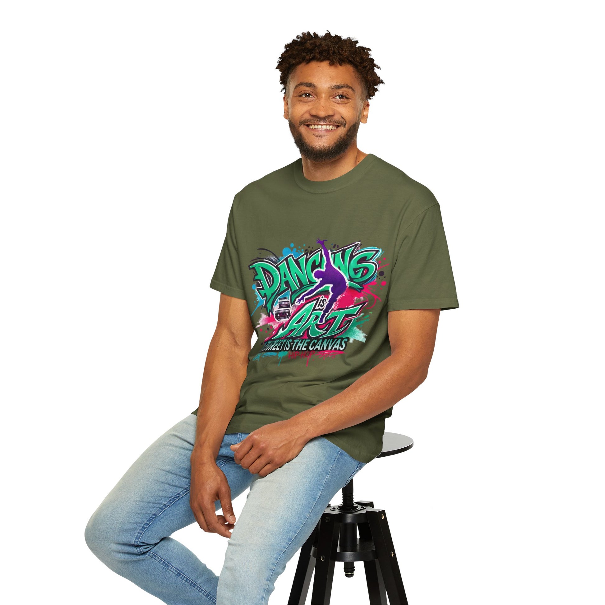 Artistic Dance T-Shirt, Urban Dance Tee, Street Art Apparel, Gift for Dancers, Graffiti Shirt, Colorful Expression Tee