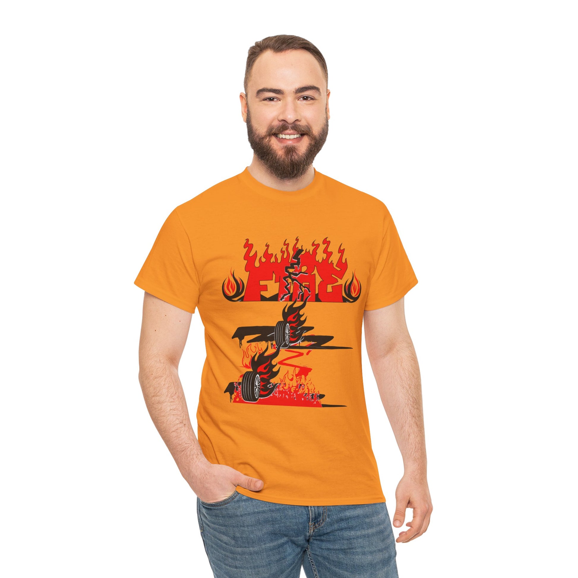 Fire Graphic Unisex Tee, Graphic T-Shirt, Casual Wear, Street Style, Gift for Him/Her, Festival Outfit