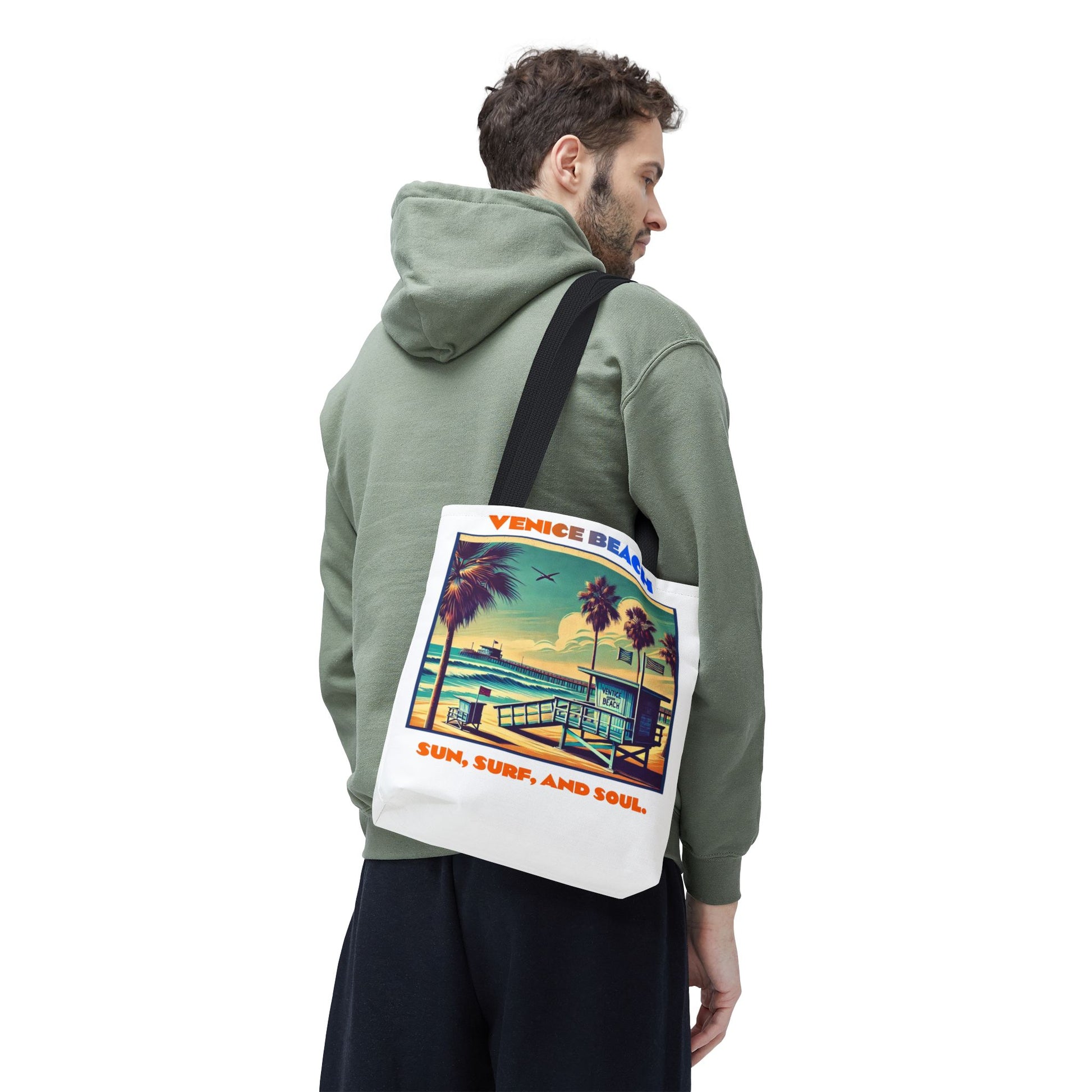 Venice Beach Tote Bag - Sun, Surf, and Soul, Beach Bag, Eco-Friendly, Summer Essential, Travel Tote, Gift for Beach Lovers