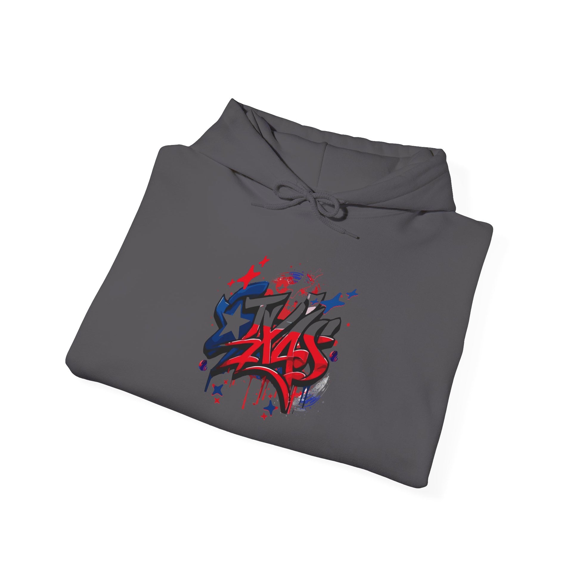 Patriotic Graffiti Hoodie, Cozy Sweatshirt for Casual Wear, Perfect Gift for July 4th, Stylish Streetwear, Unisex Fashion