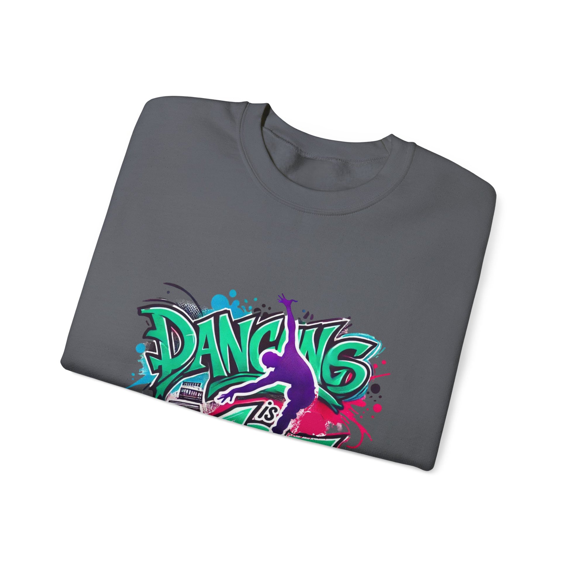 Colorful Street Art Sweatshirt, Unisex Crewneck Pullover, Dance Sweatshirt Gift, Streetwear Apparel, Artsy Fashion