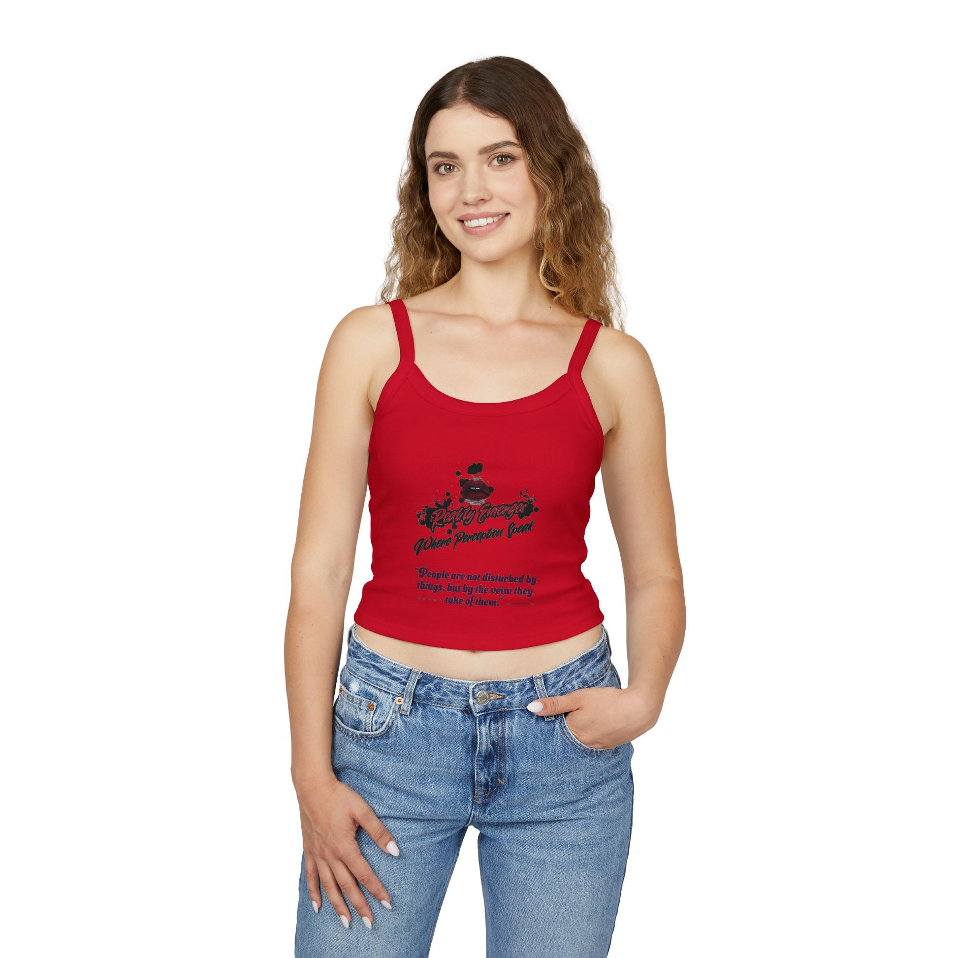 Women's Spaghetti Strap Tank Top, Inspirational Quote Summer Top, Casual Wear, Gift for Her, Motivational Clothing, Beach Wear