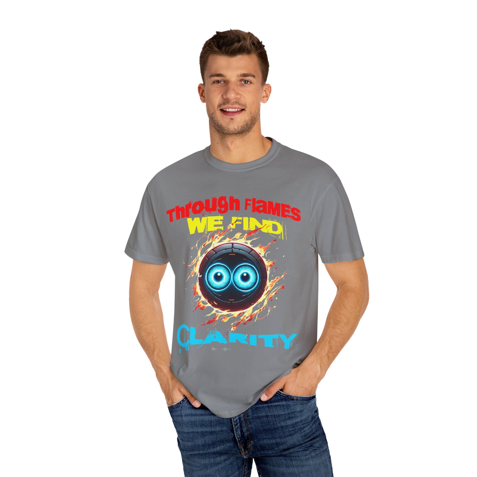 Through Flames Clarity T-shirt | Inspirational Graphic Tee for Youth, Unisex Casual Wear, Perfect Gift for Occasions, Motivational T-shirt