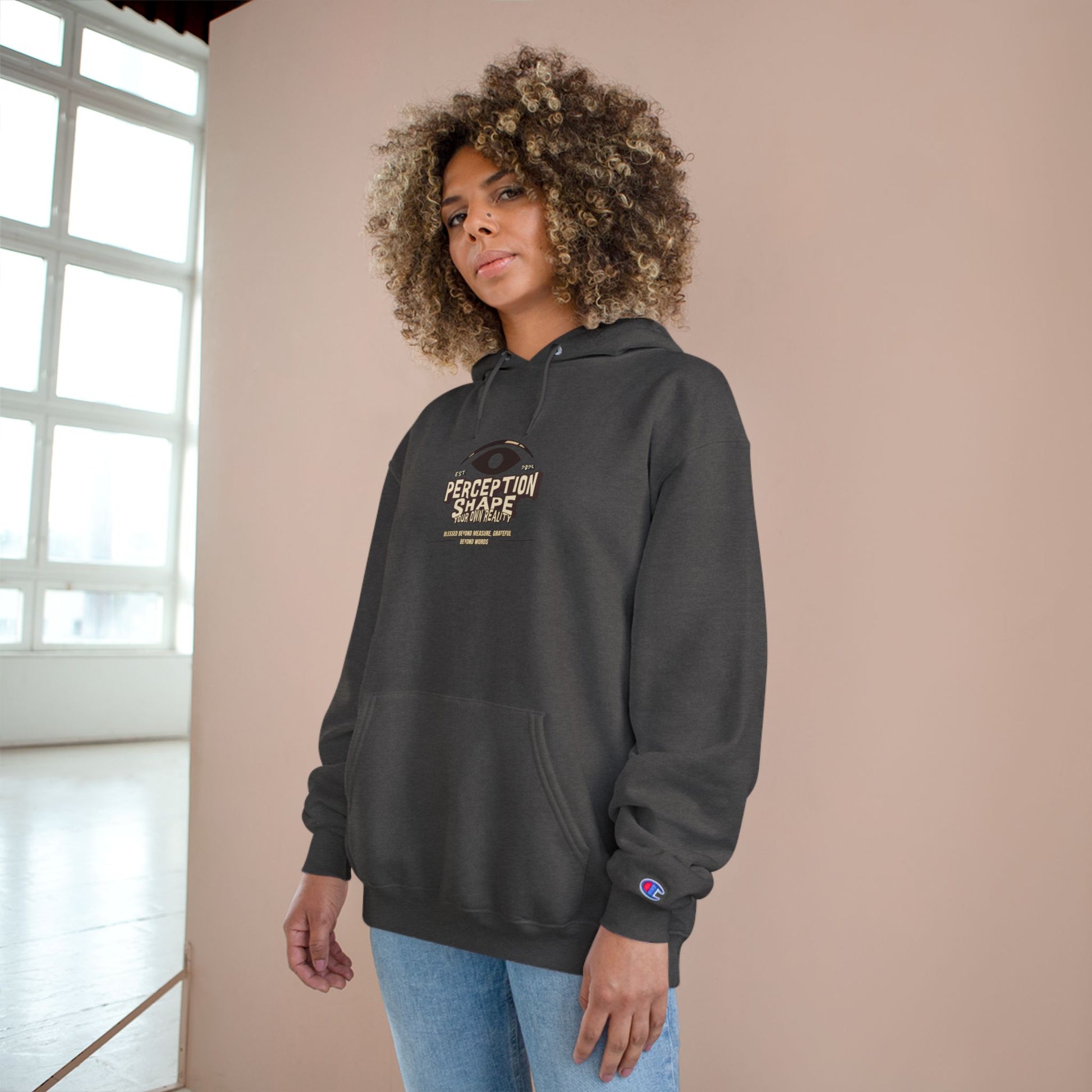 Champion Hoodie with 'Perception Share' Design - Cozy Hoodie for Casual Wear, Gift Ideas, Streetwear, Unique Fashion, Perfect for [...]
