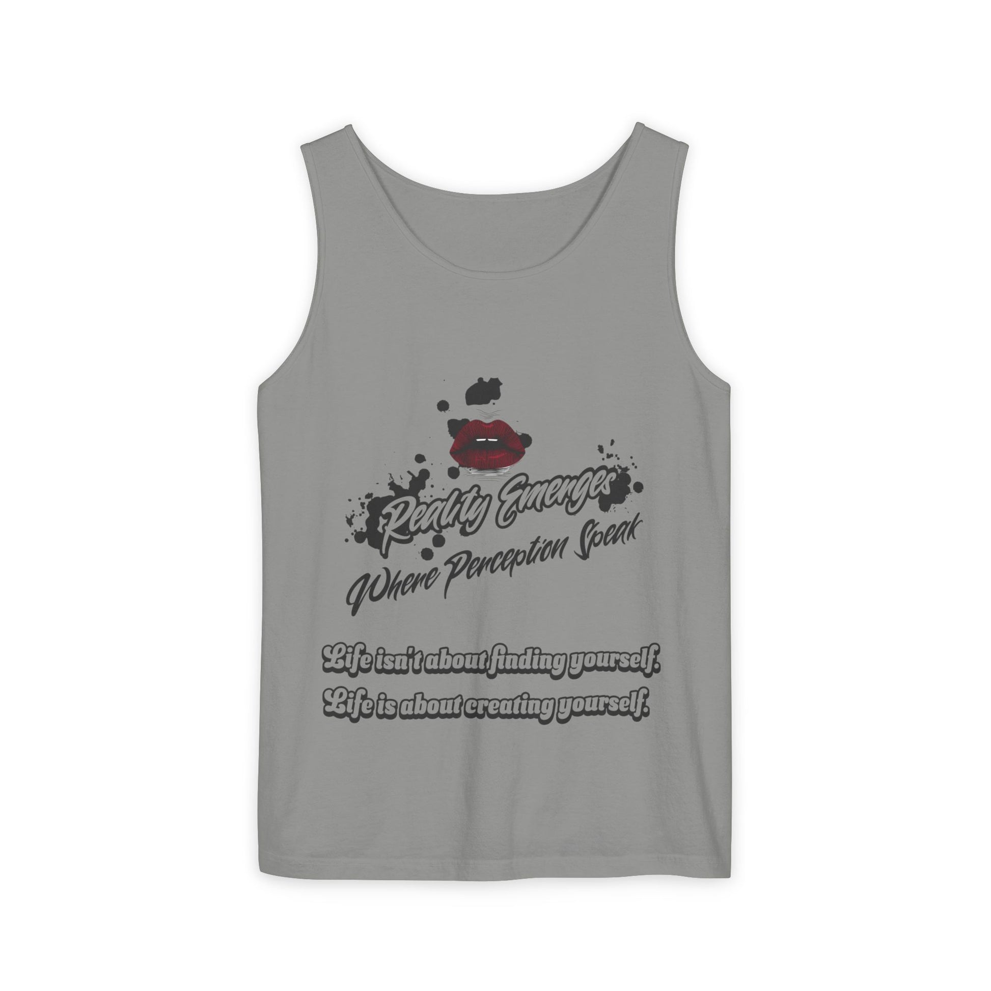Tank Top - "Create Yourself" Quote Design, Motivational Apparel, Gift for Self-Love, Summer Essential, Positive Vibes