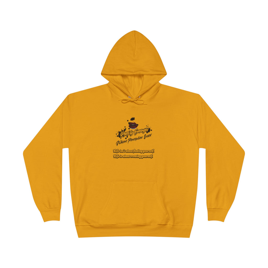 Hoodie Reality Emerges Where Perception Speaks Red Lips and Ink Splatter Design