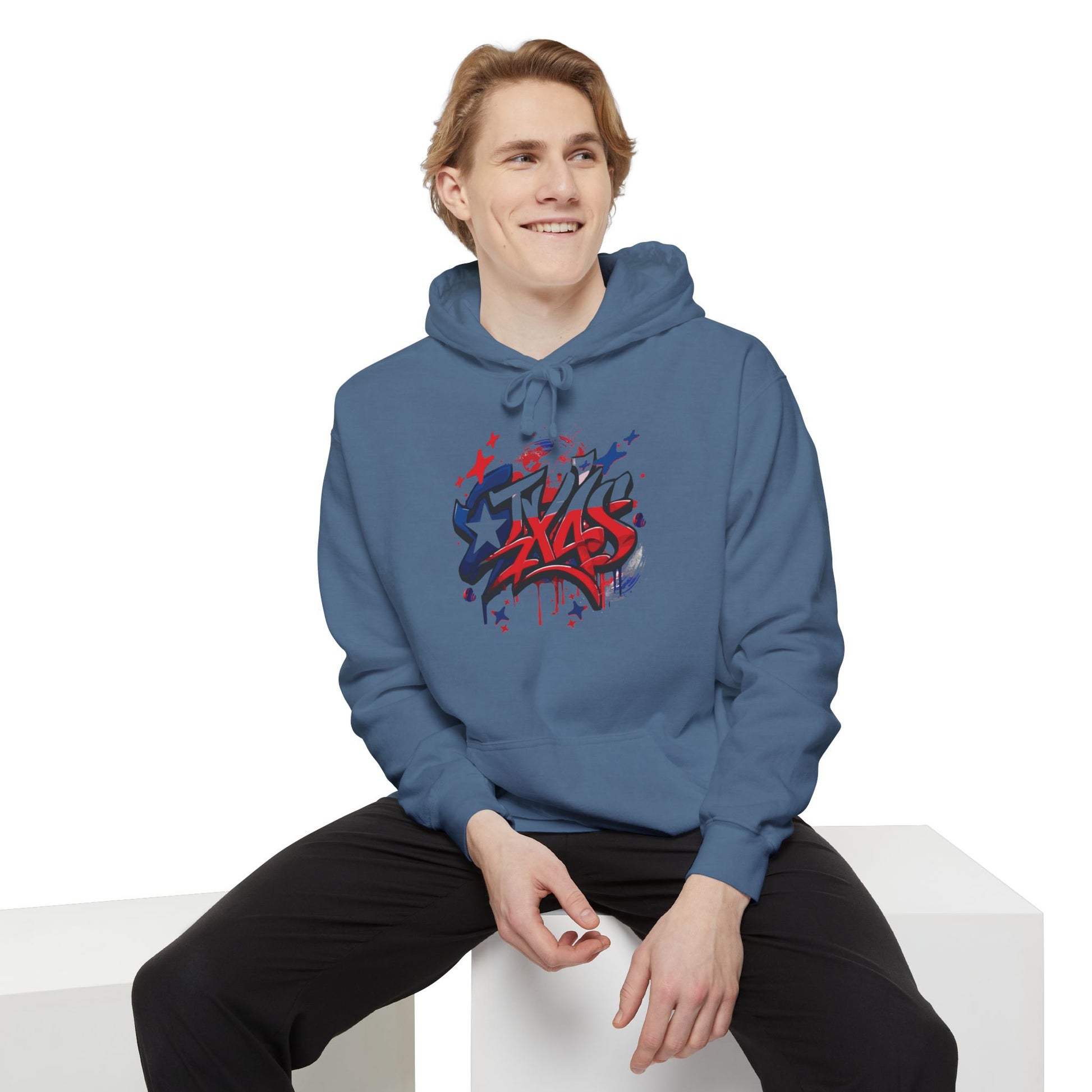 Fourth of July, Street Style Patriotic Graffiti Hoodie – Casual Unisex Sweatshirt for Celebration, Everyday Wear, Gift Idea, Summer BBQ, Fourth of July, Street Style