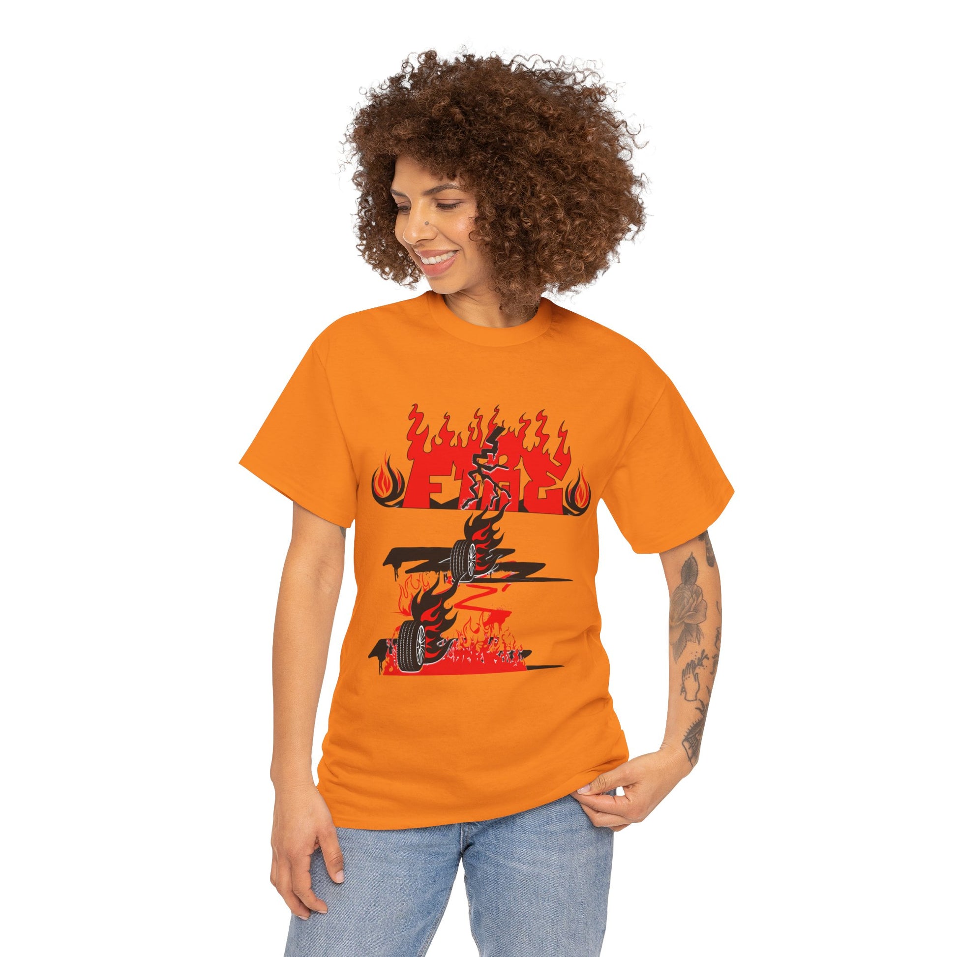 Fire Graphic Unisex Tee, Graphic T-Shirt, Casual Wear, Street Style, Gift for Him/Her, Festival Outfit