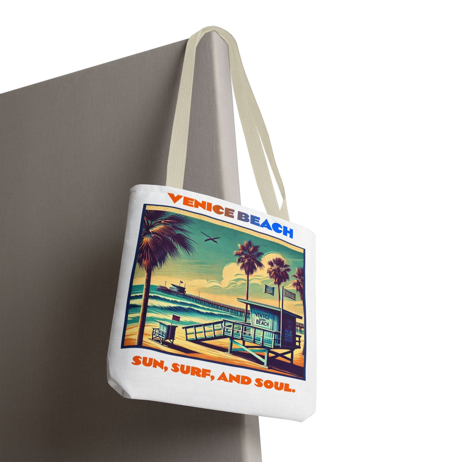 Venice Beach Tote Bag - Sun, Surf, and Soul, Beach Bag, Eco-Friendly, Summer Essential, Travel Tote, Gift for Beach Lovers