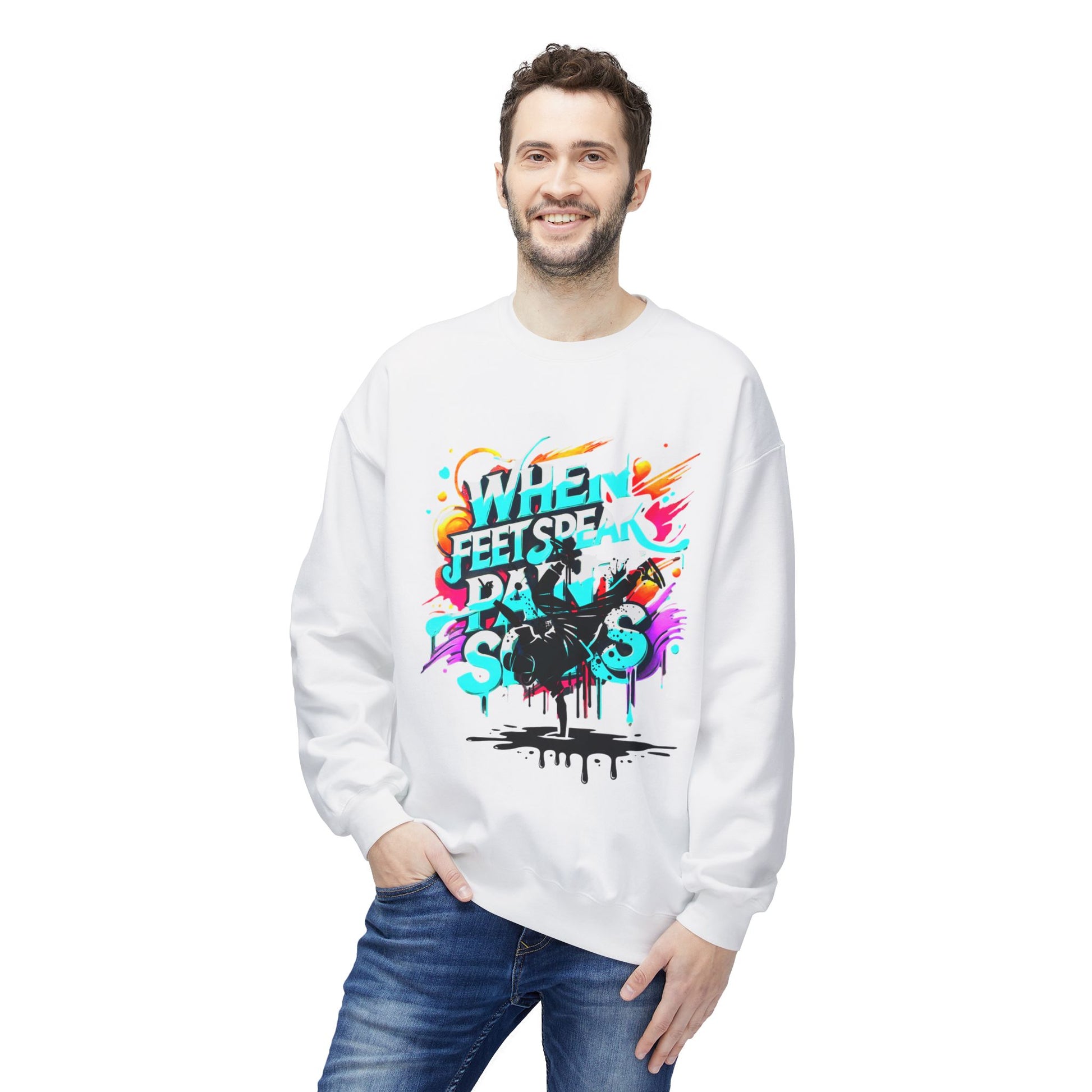 Bold in Motion Sweatshirt, Unisex Fashion Sweatshirt, Art Lover Apparel, Gift for Dancers, Street Art Crew