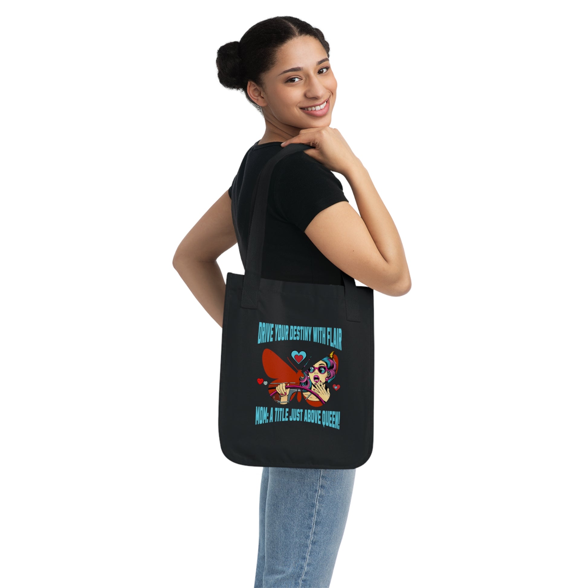 Inspired Organic Canvas Tote Bag - Drive Your Destiny, Eco-Friendly Shopping, Bohemian Style, Gift for Her, Sustainable Accessory
