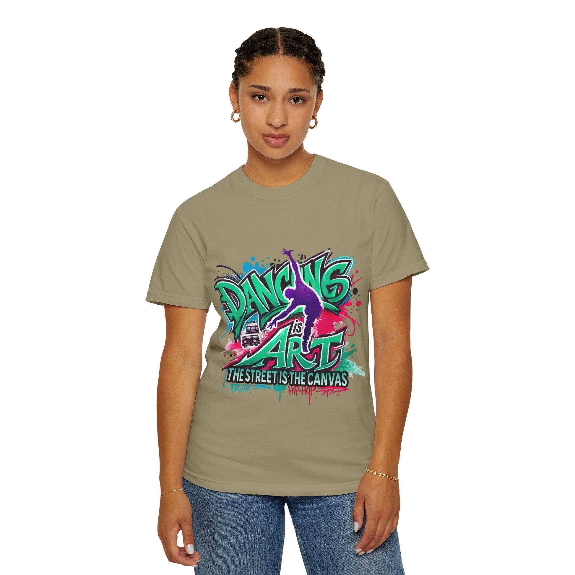 Artistic Dance T-Shirt, Urban Dance Tee, Street Art Apparel, Gift for Dancers, Graffiti Shirt, Colorful Expression Tee