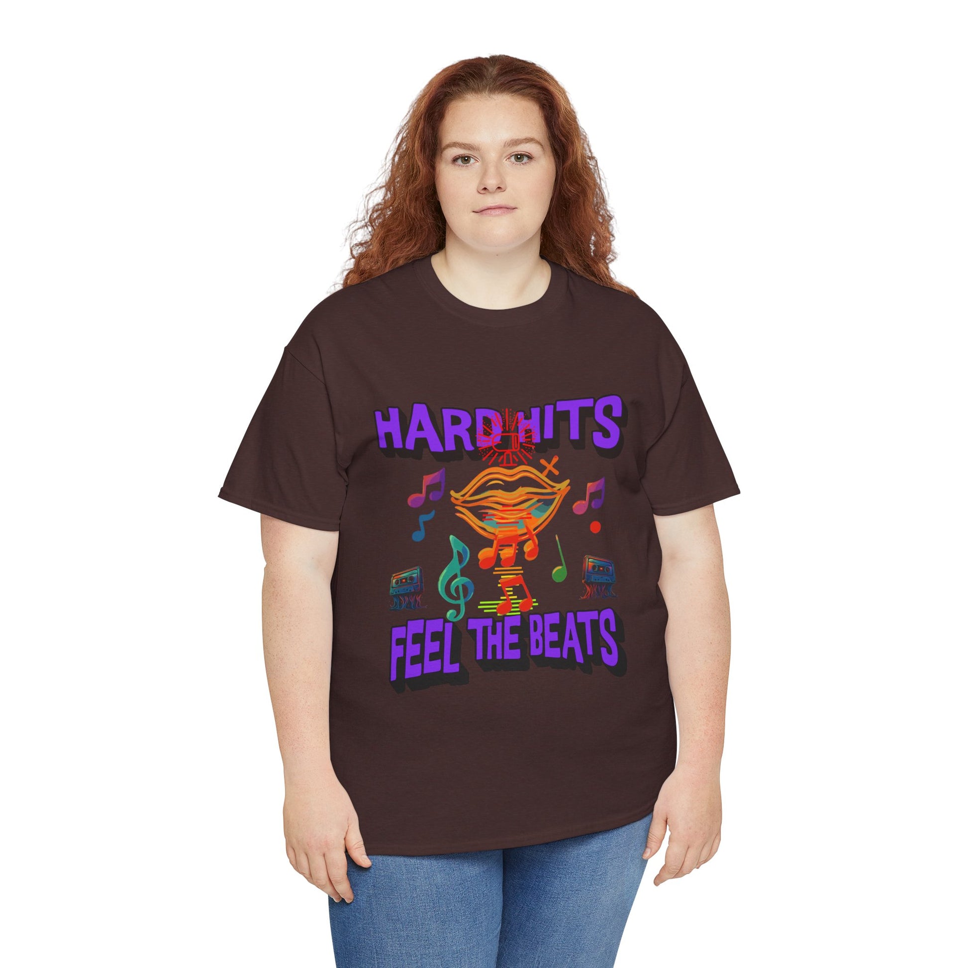 Music Lover Tee - Hard Hits Feel The Beats, Unisex Cotton Shirt, Perfect Gift for Musicians, Concerts, Festivals, Casual Wear