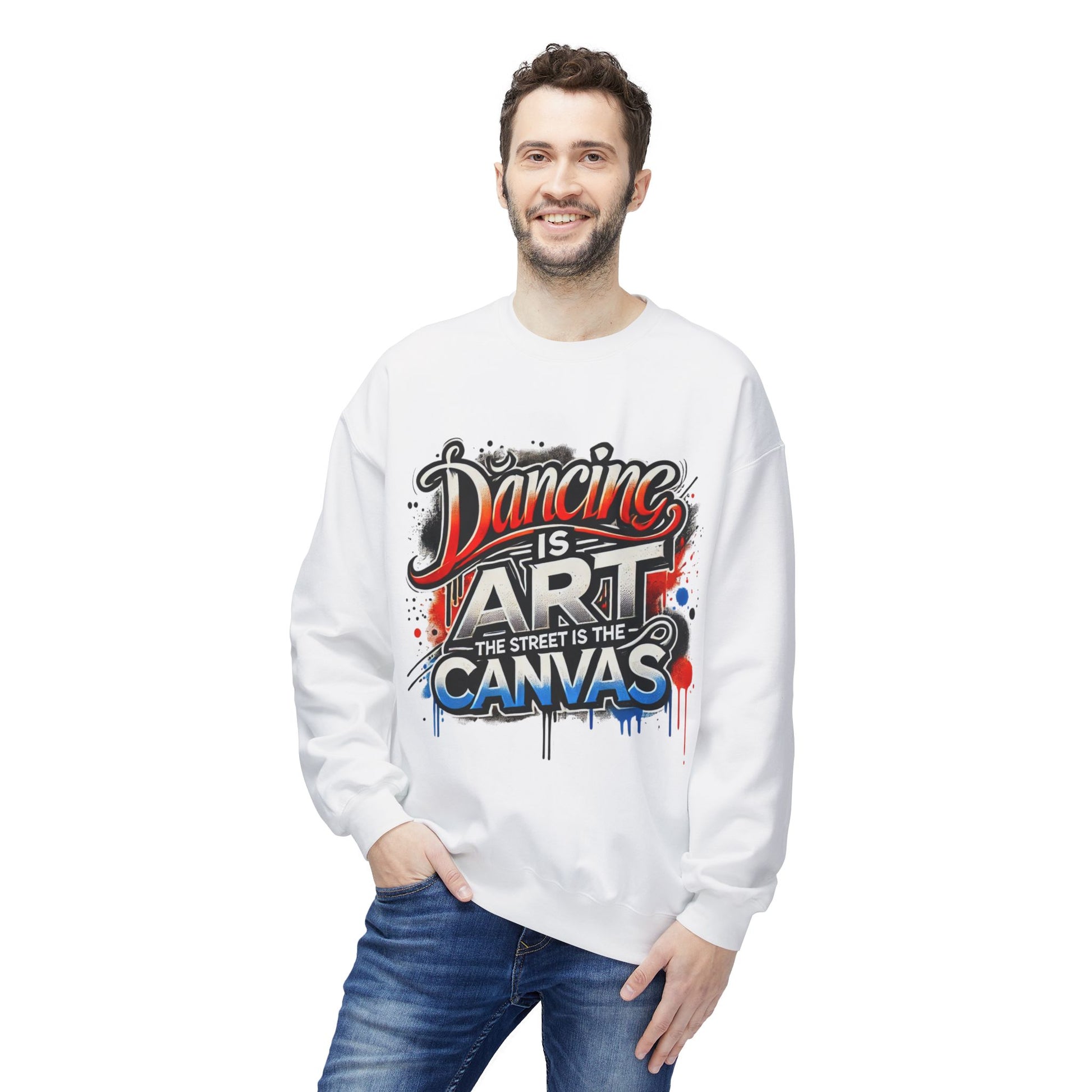 Dance Is Art Crewneck Sweatshirt, Unisex Fashion Sweatshirt, Art Lover Apparel, Gift for Dancers, Street Art Crew