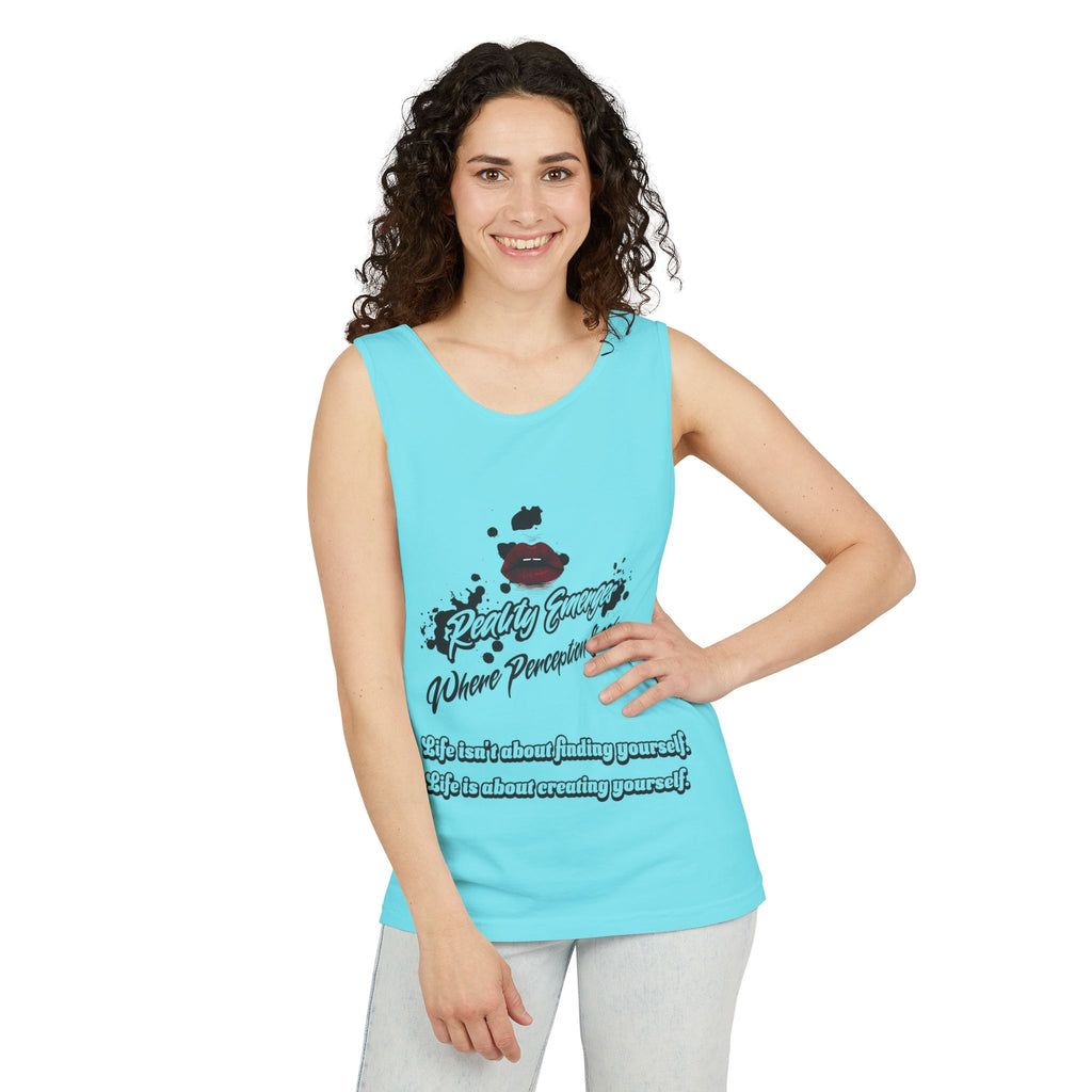 Tank Top - "Create Yourself" Quote Design, Motivational Apparel, Gift for Self-Love, Summer Essential, Positive Vibes