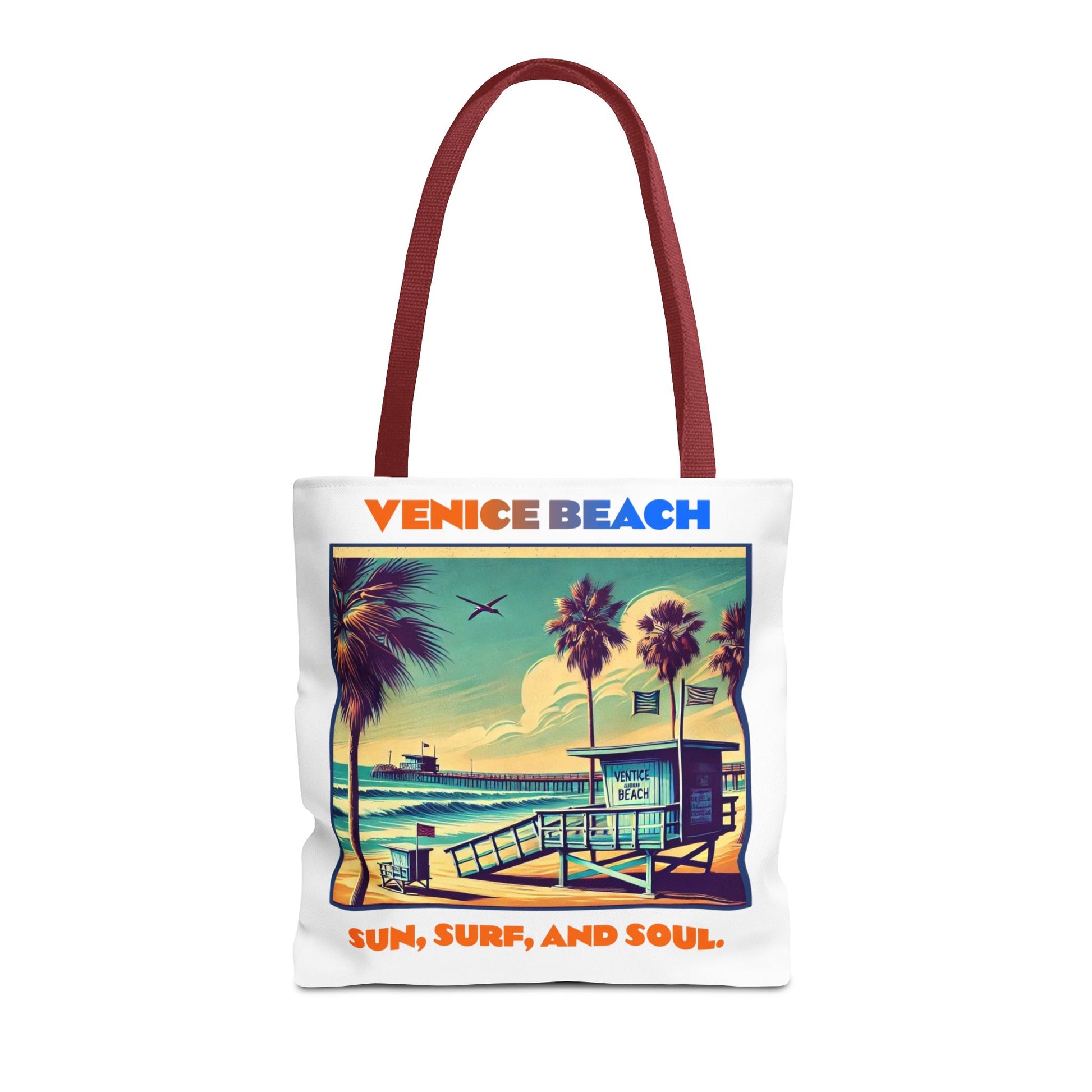 Venice Beach Tote Bag - Sun, Surf, and Soul, Beach Bag, Eco-Friendly, Summer Essential, Travel Tote, Gift for Beach Lovers
