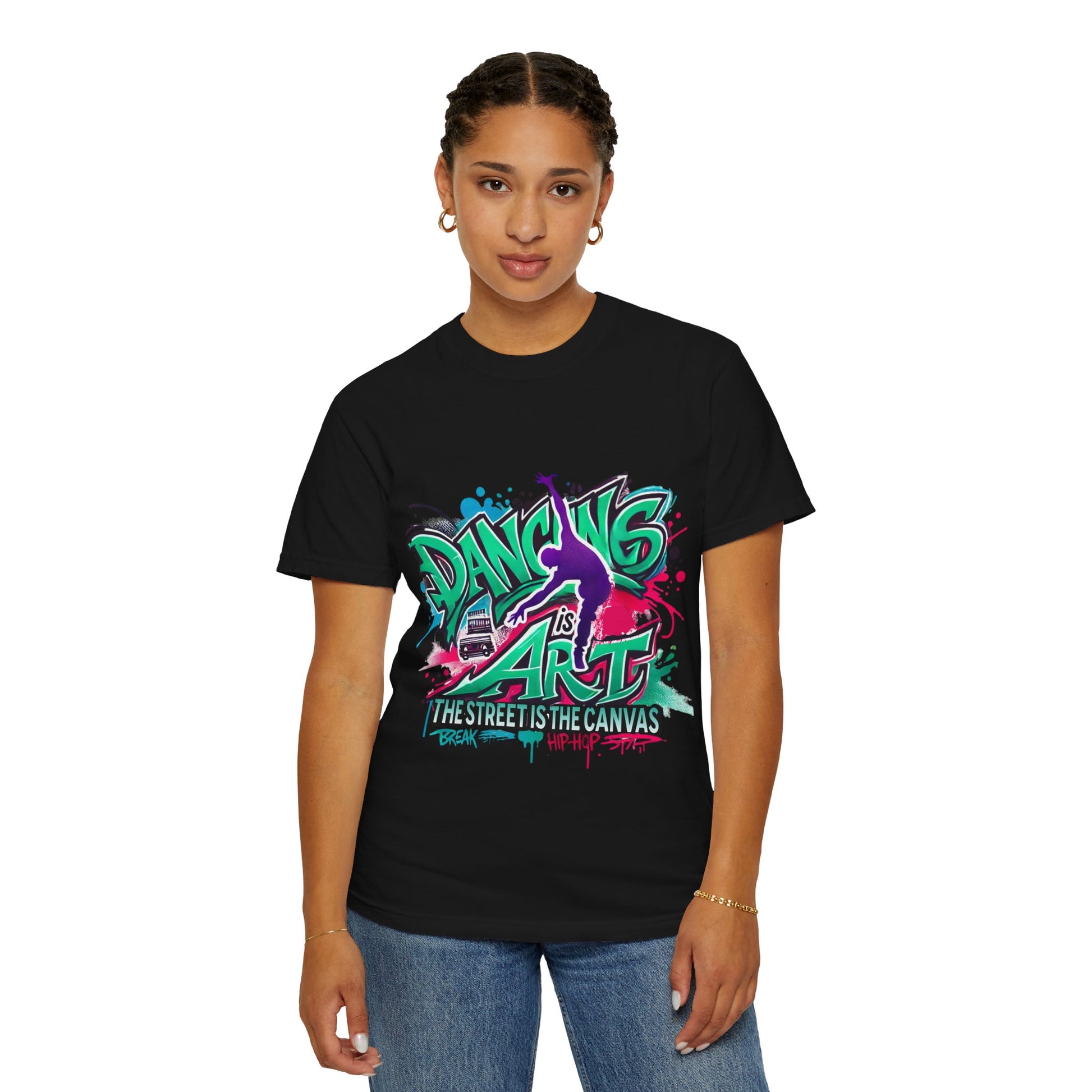 Artistic Dance T-Shirt, Urban Dance Tee, Street Art Apparel, Gift for Dancers, Graffiti Shirt, Colorful Expression Tee