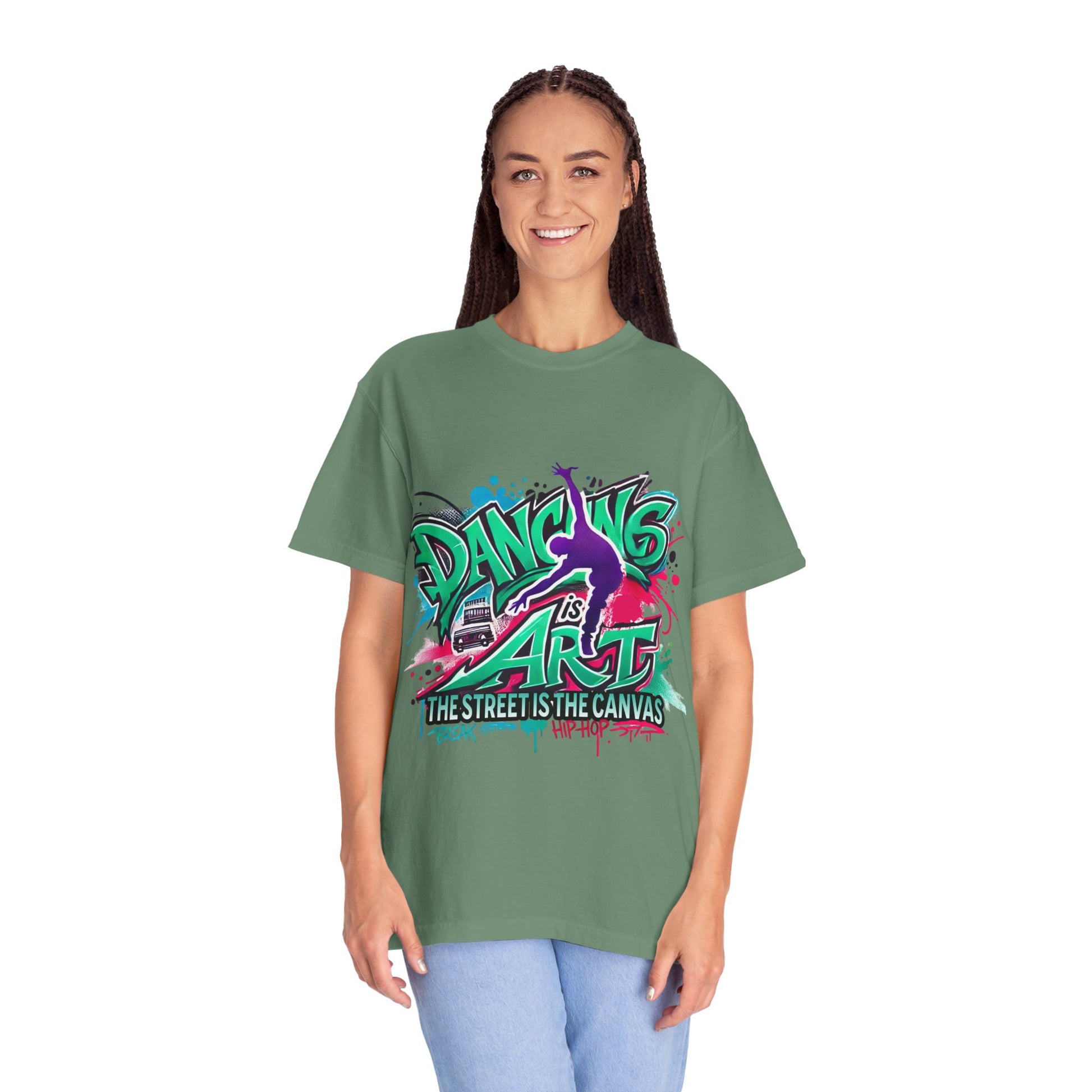 Artistic Dance T-Shirt, Urban Dance Tee, Street Art Apparel, Gift for Dancers, Graffiti Shirt, Colorful Expression Tee