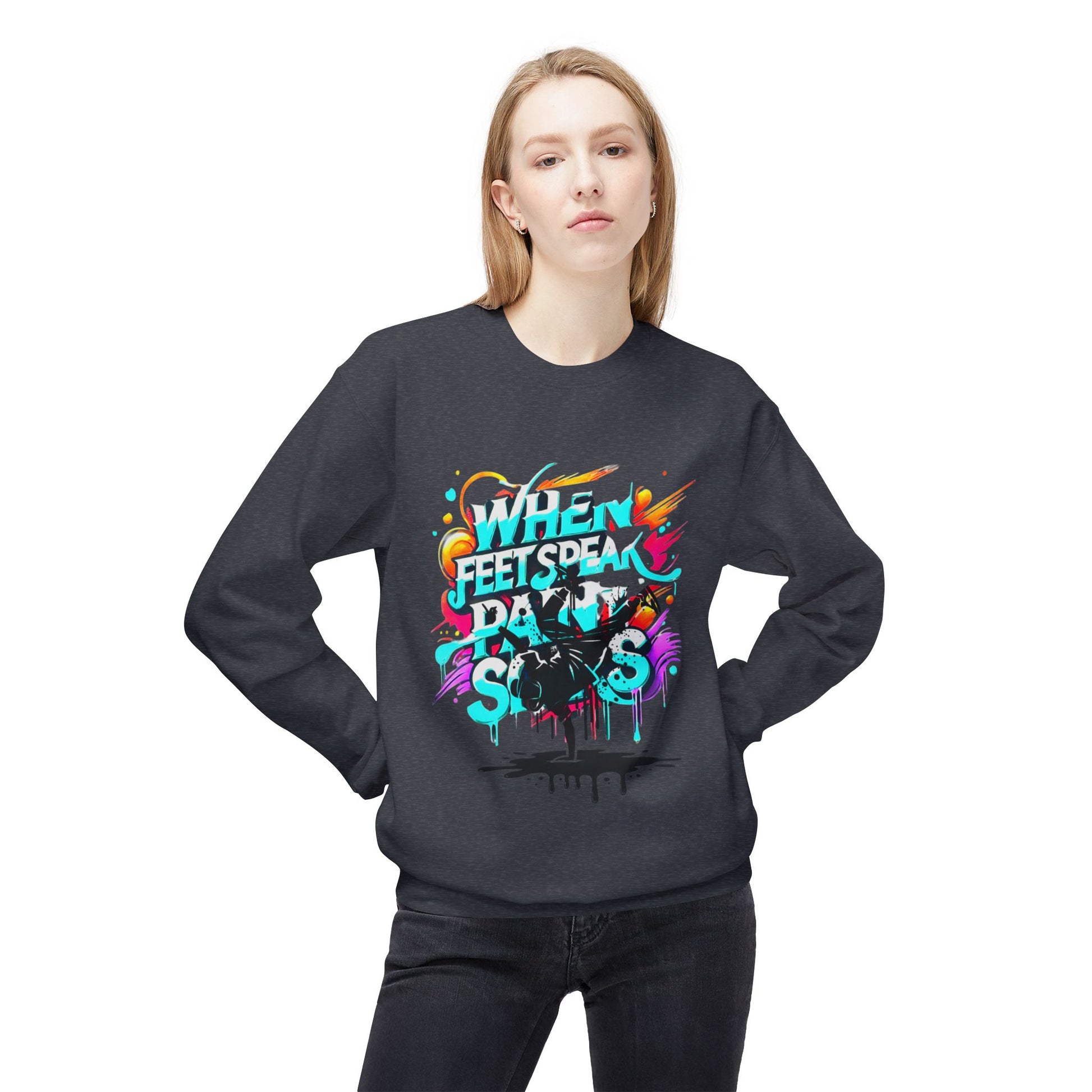 Bold in Motion Sweatshirt, Unisex Fashion Sweatshirt, Art Lover Apparel, Gift for Dancers, Street Art Crew