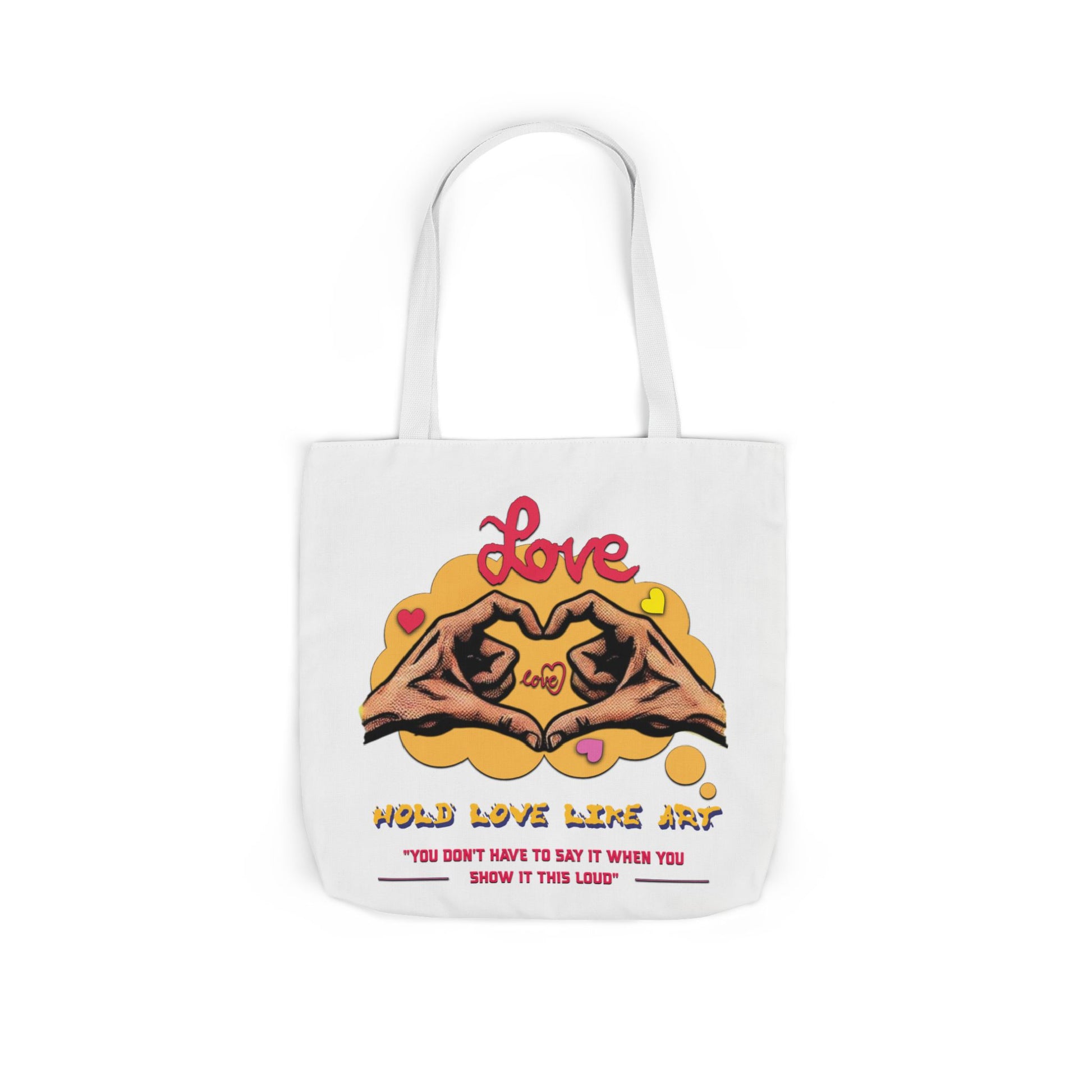 Love Canvas Tote Bag with 5-Color Straps - Perfect for Everyday Use, Gifts, Shopping, Eco-Friendly, Valentine's Day