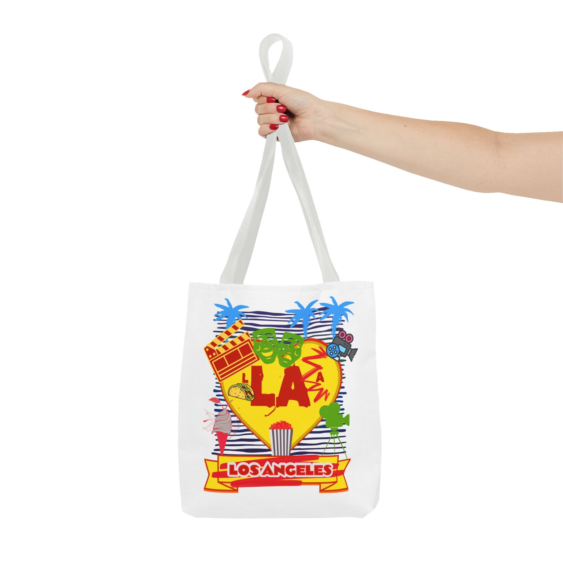 Los Angeles Love Tote Bag, Fun Beach Bag, Travel Tote, Summer Accessory, Gift for Travelers, AOP Design