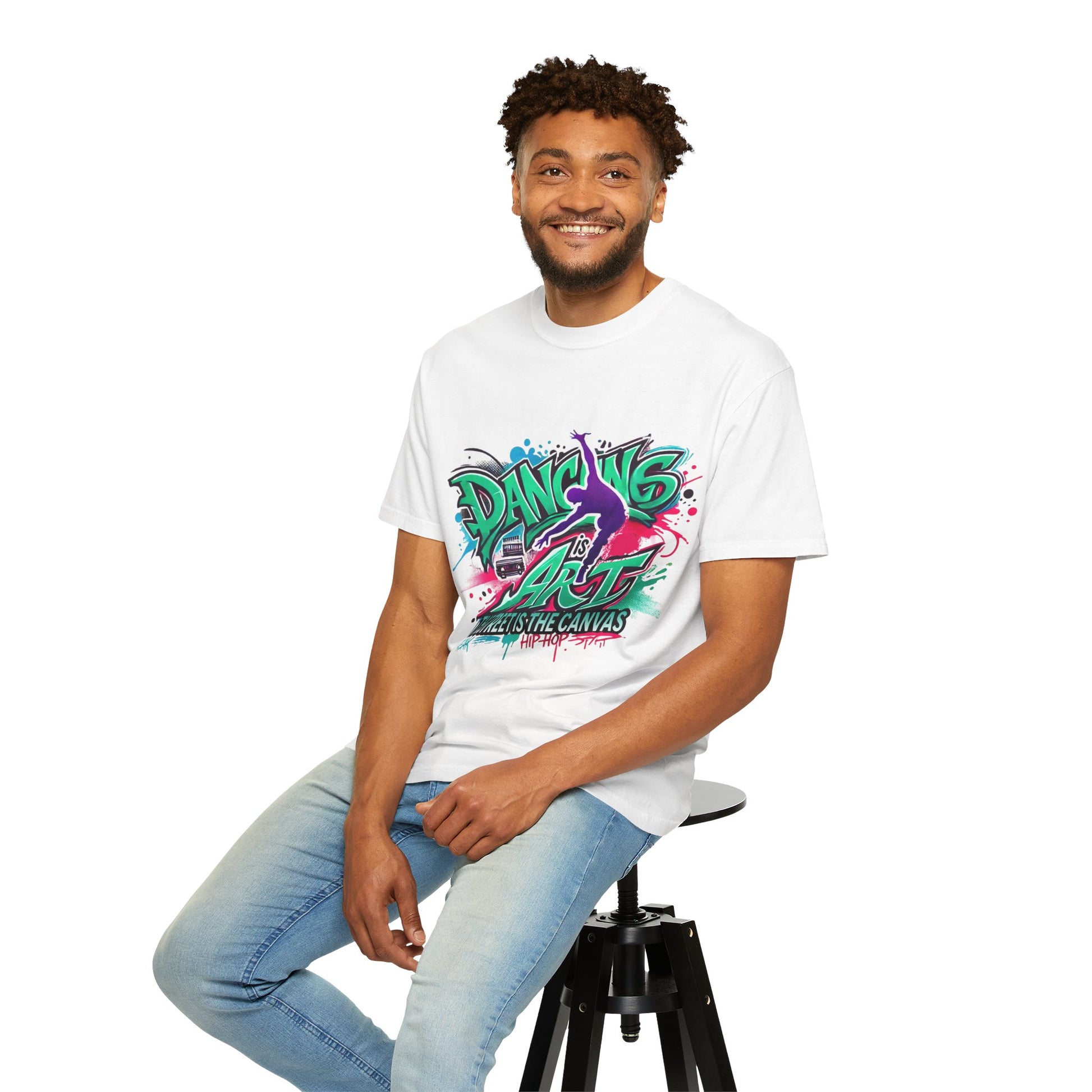 Artistic Dance T-Shirt, Urban Dance Tee, Street Art Apparel, Gift for Dancers, Graffiti Shirt, Colorful Expression Tee