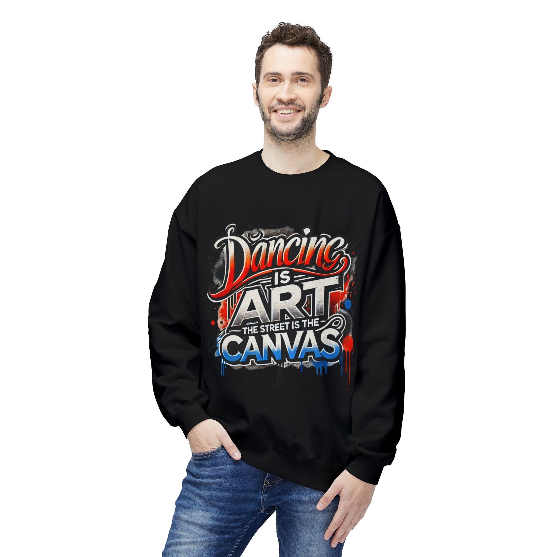 Dance Is Art Crewneck Sweatshirt, Unisex Fashion Sweatshirt, Art Lover Apparel, Gift for Dancers, Street Art Crew