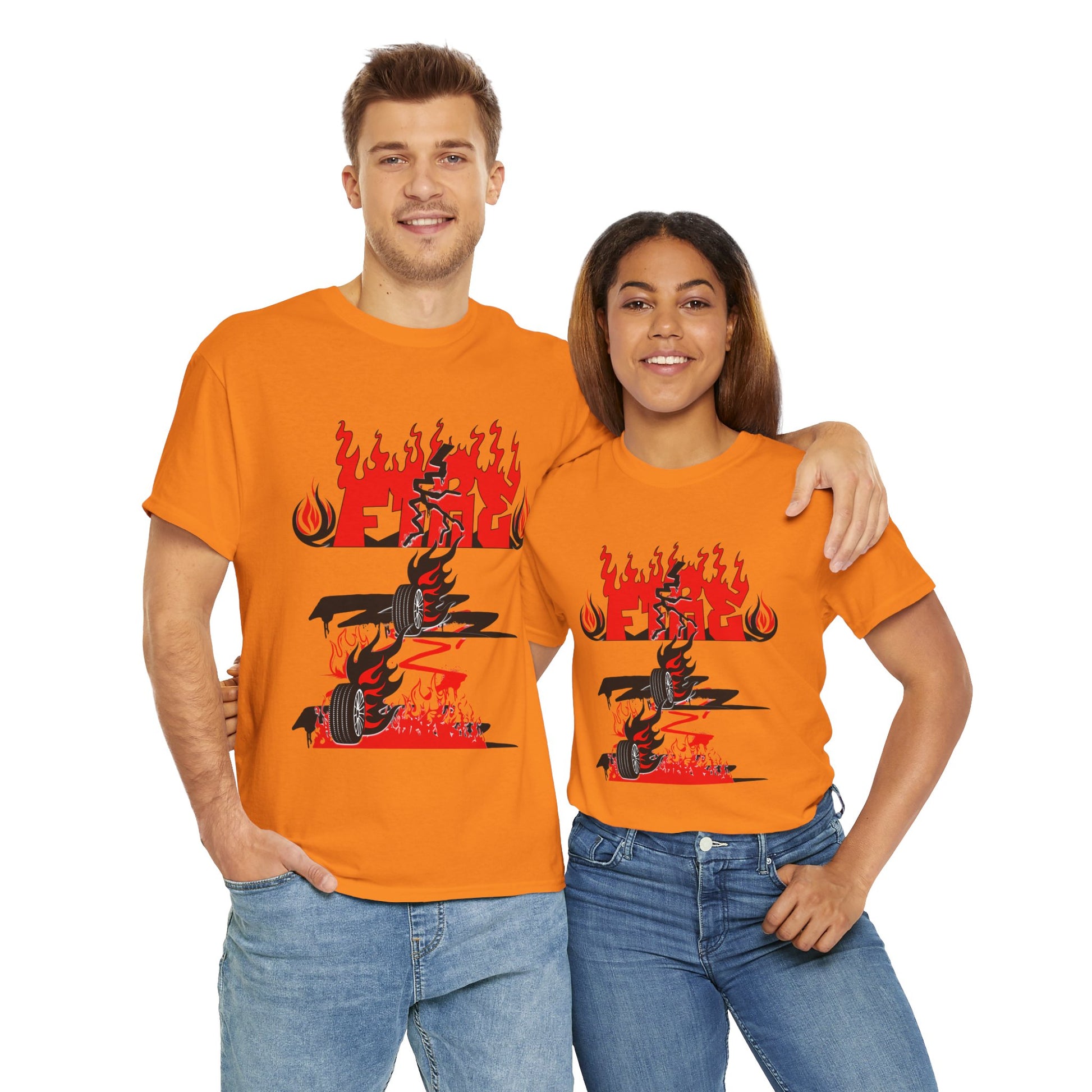 Fire Graphic Unisex Tee, Graphic T-Shirt, Casual Wear, Street Style, Gift for Him/Her, Festival Outfit