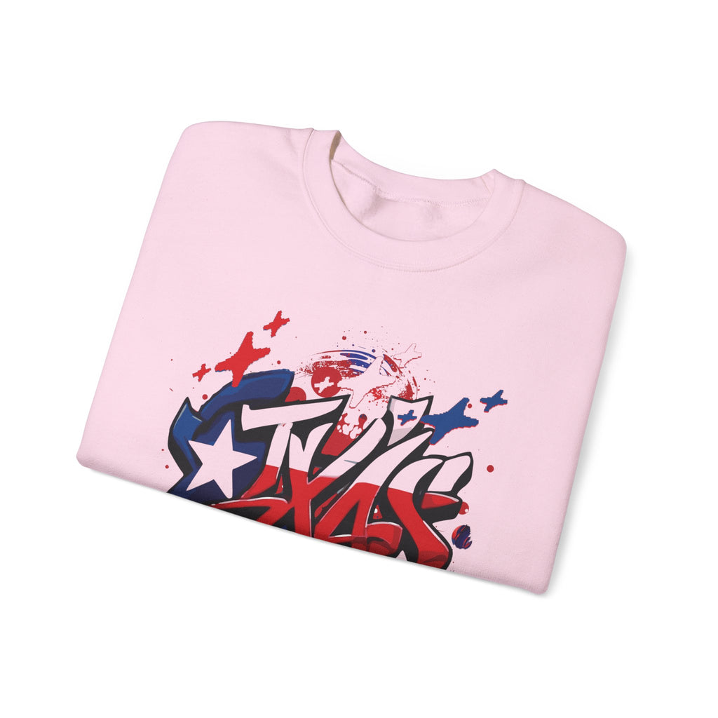 Texas Graffiti Crewneck Sweatshirt, Urban Streetwear, Unisex Fashion, Graphic Sweatshirt, Cozy Layering Piece, Gift for Him/Her