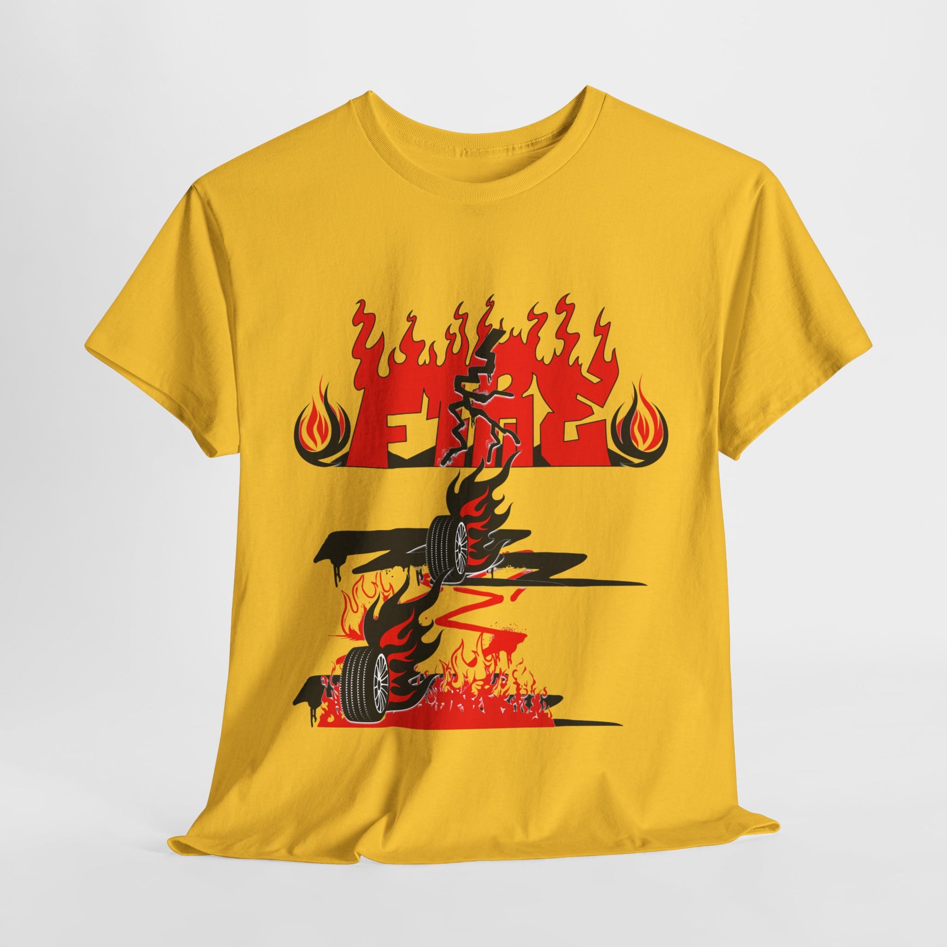 Fire Graphic Unisex Tee, Graphic T-Shirt, Casual Wear, Street Style, Gift for Him/Her, Festival Outfit