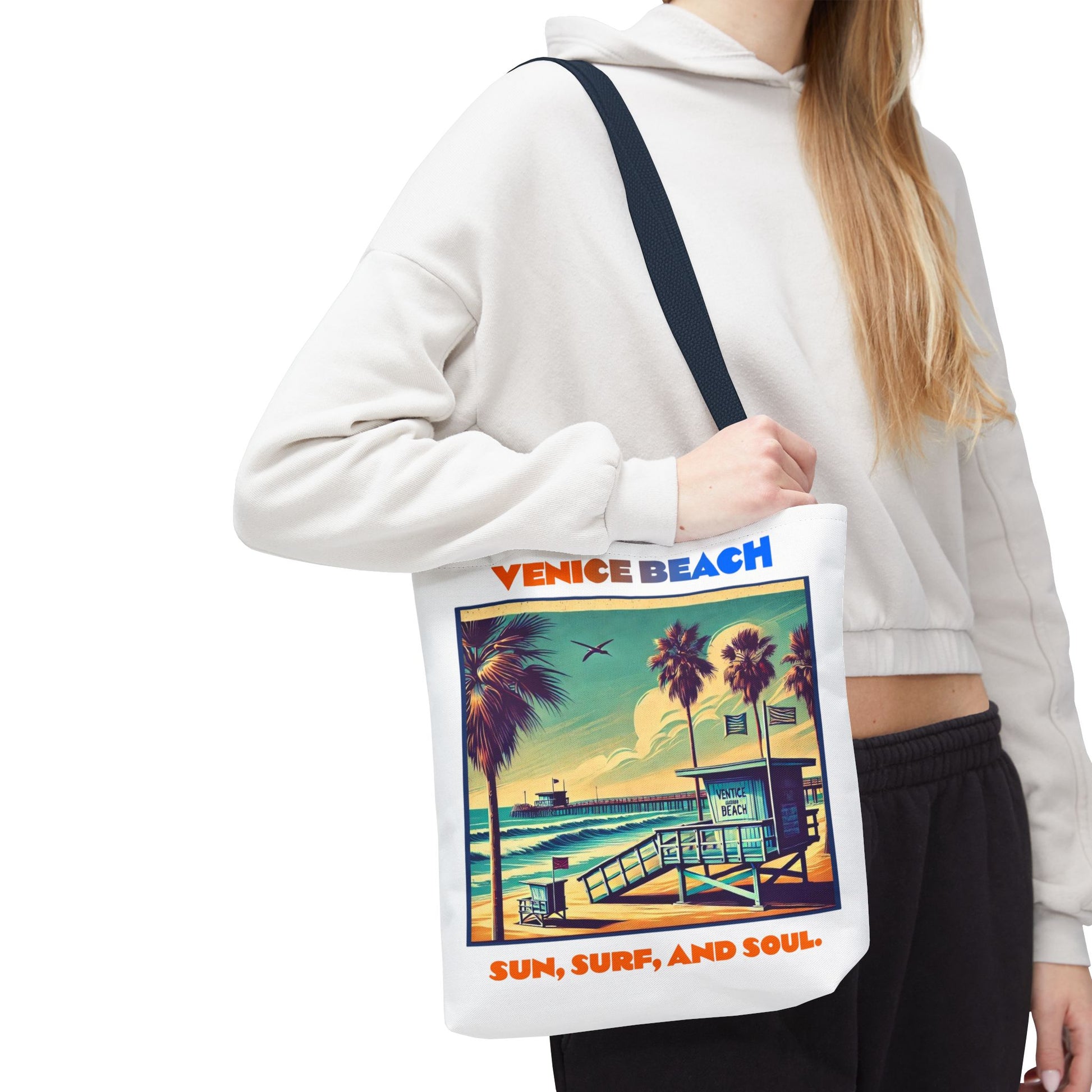 Venice Beach Tote Bag - Sun, Surf, and Soul, Beach Bag, Eco-Friendly, Summer Essential, Travel Tote, Gift for Beach Lovers