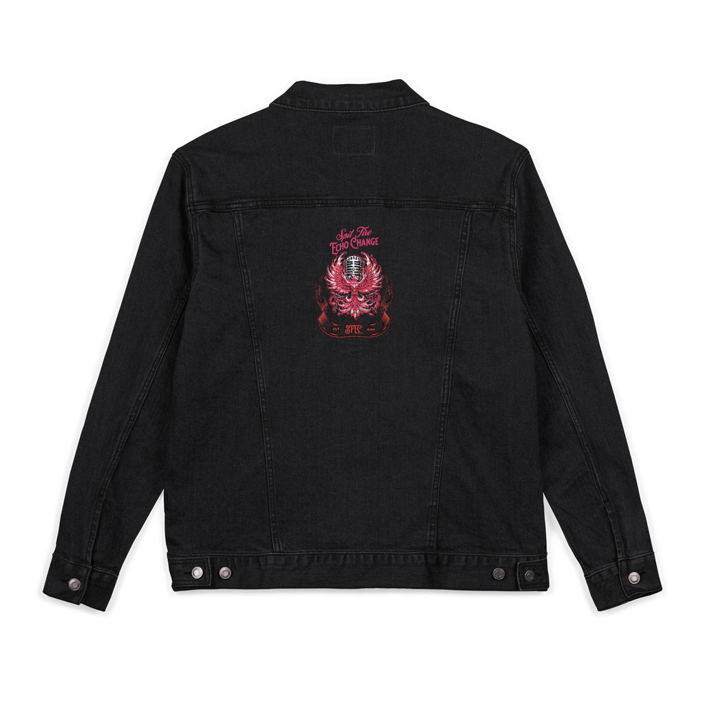 Unisex Classic Denim Jacket – Phoenix & Microphone Embroidered Back