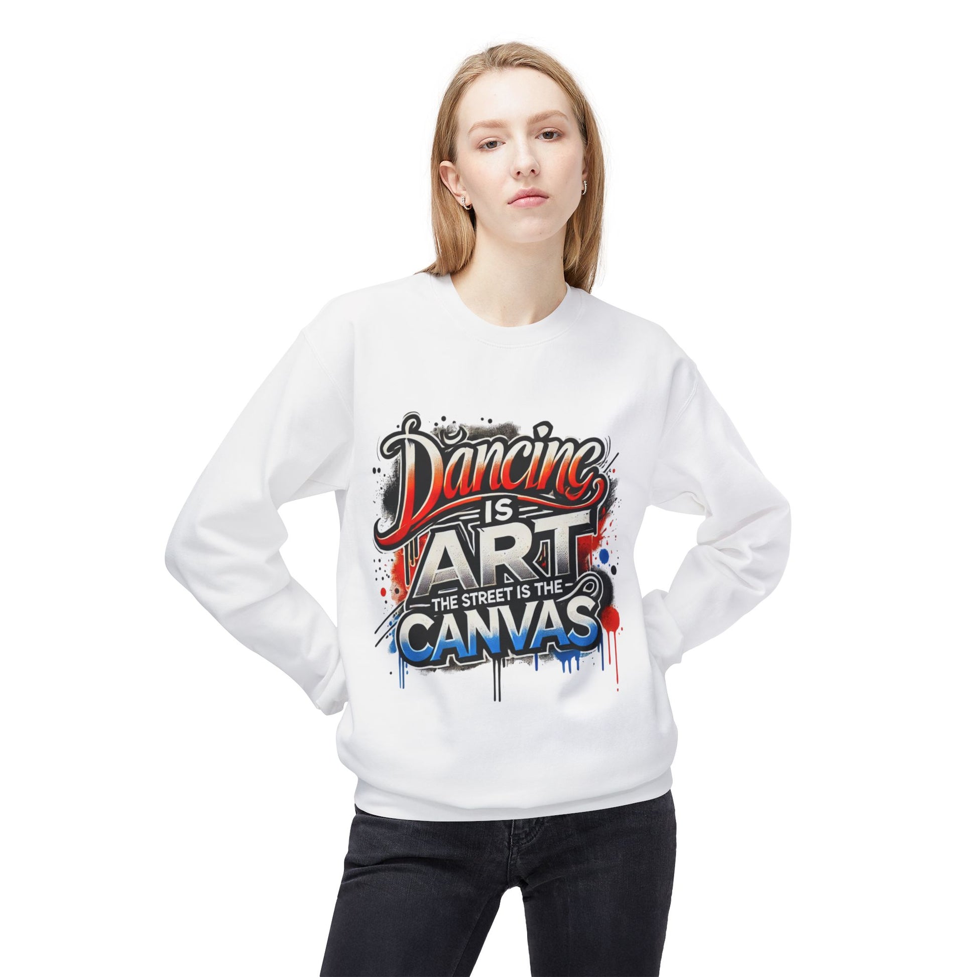 Dance Is Art Crewneck Sweatshirt, Unisex Fashion Sweatshirt, Art Lover Apparel, Gift for Dancers, Street Art Crew