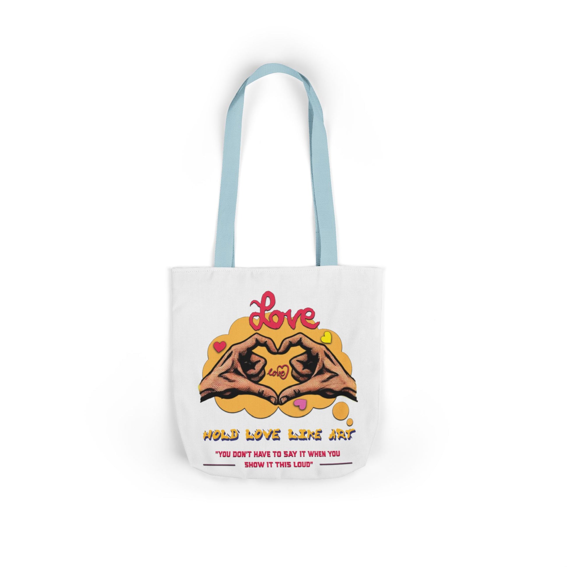 Love Canvas Tote Bag with 5-Color Straps - Perfect for Everyday Use, Gifts, Shopping, Eco-Friendly, Valentine's Day