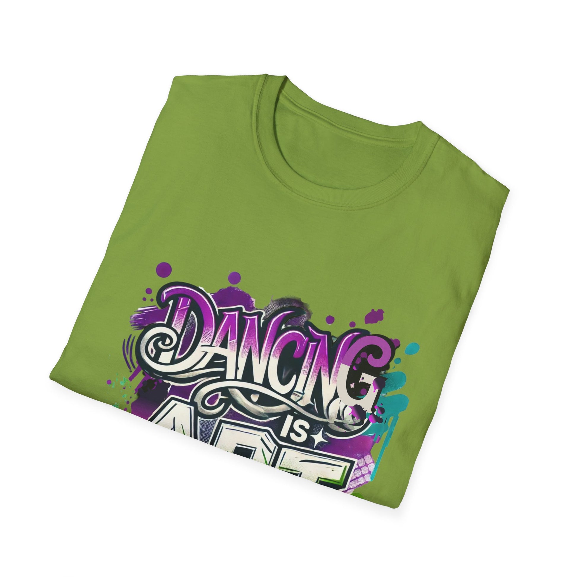 Dance Tee Unisex Softstyle T-Shirt: Dancing is Art & Unfiltered Moves Design