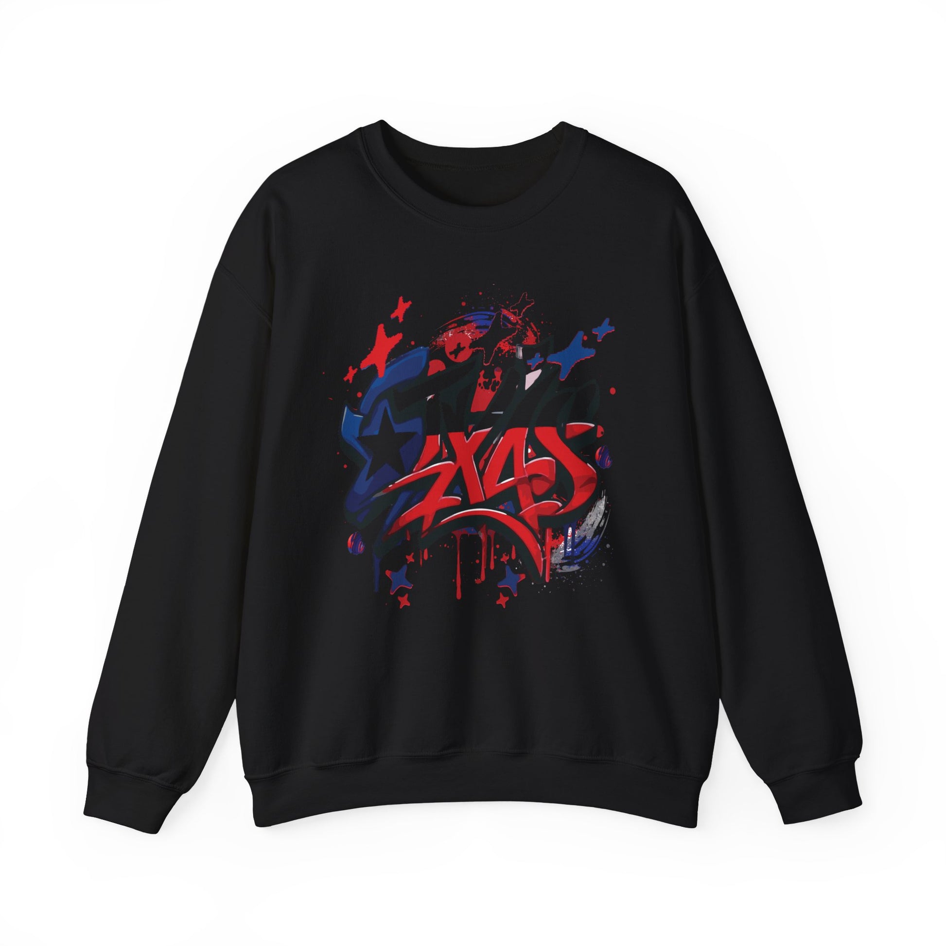 Texas Graffiti Crewneck Sweatshirt, Urban Streetwear, Unisex Fashion, Graphic Sweatshirt, Cozy Layering Piece, Gift for Him/Her