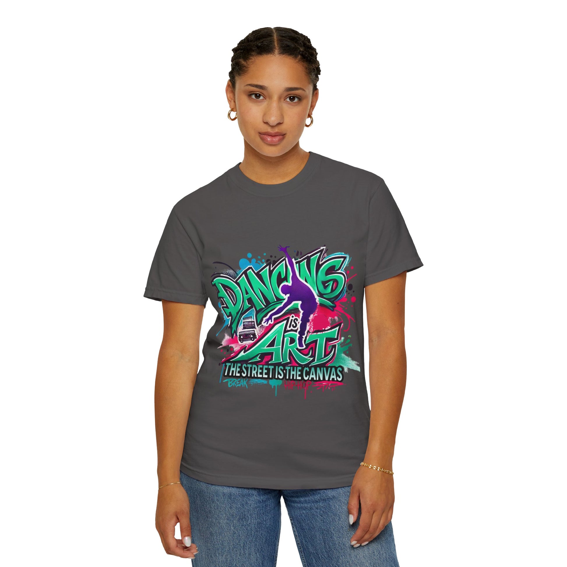 Artistic Dance T-Shirt, Urban Dance Tee, Street Art Apparel, Gift for Dancers, Graffiti Shirt, Colorful Expression Tee