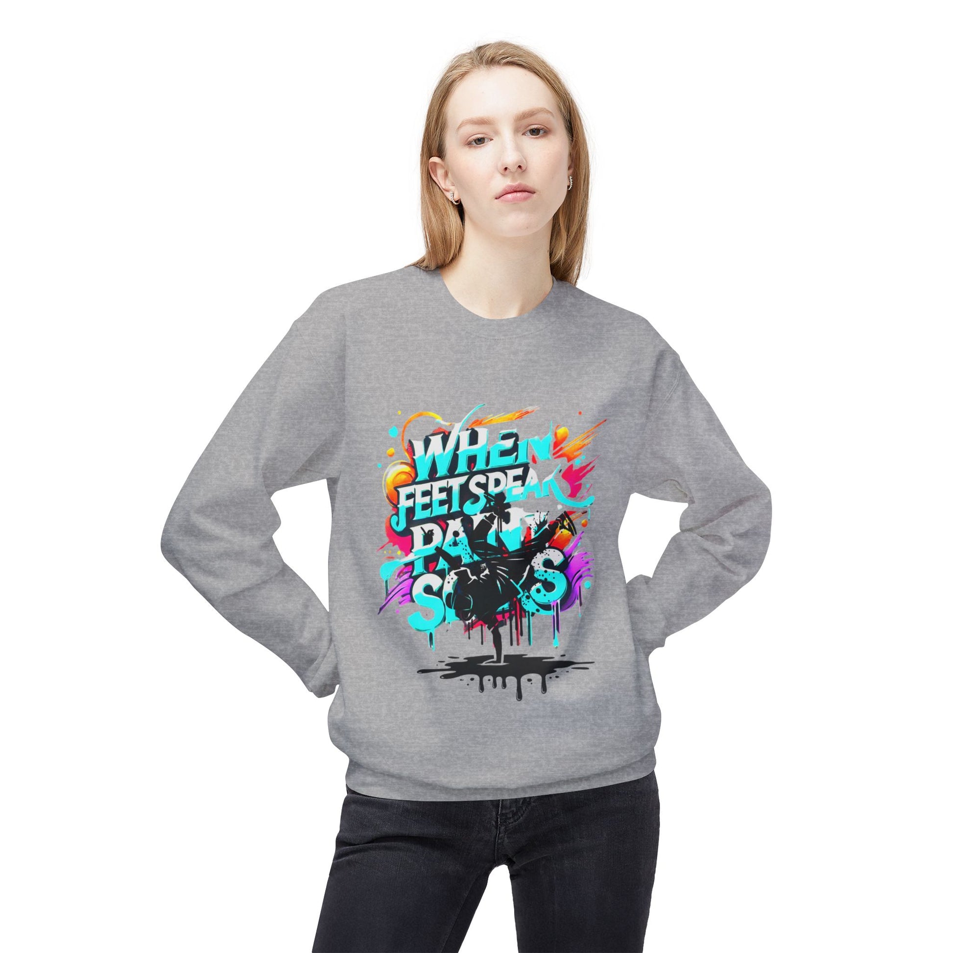 Bold in Motion Sweatshirt, Unisex Fashion Sweatshirt, Art Lover Apparel, Gift for Dancers, Street Art Crew