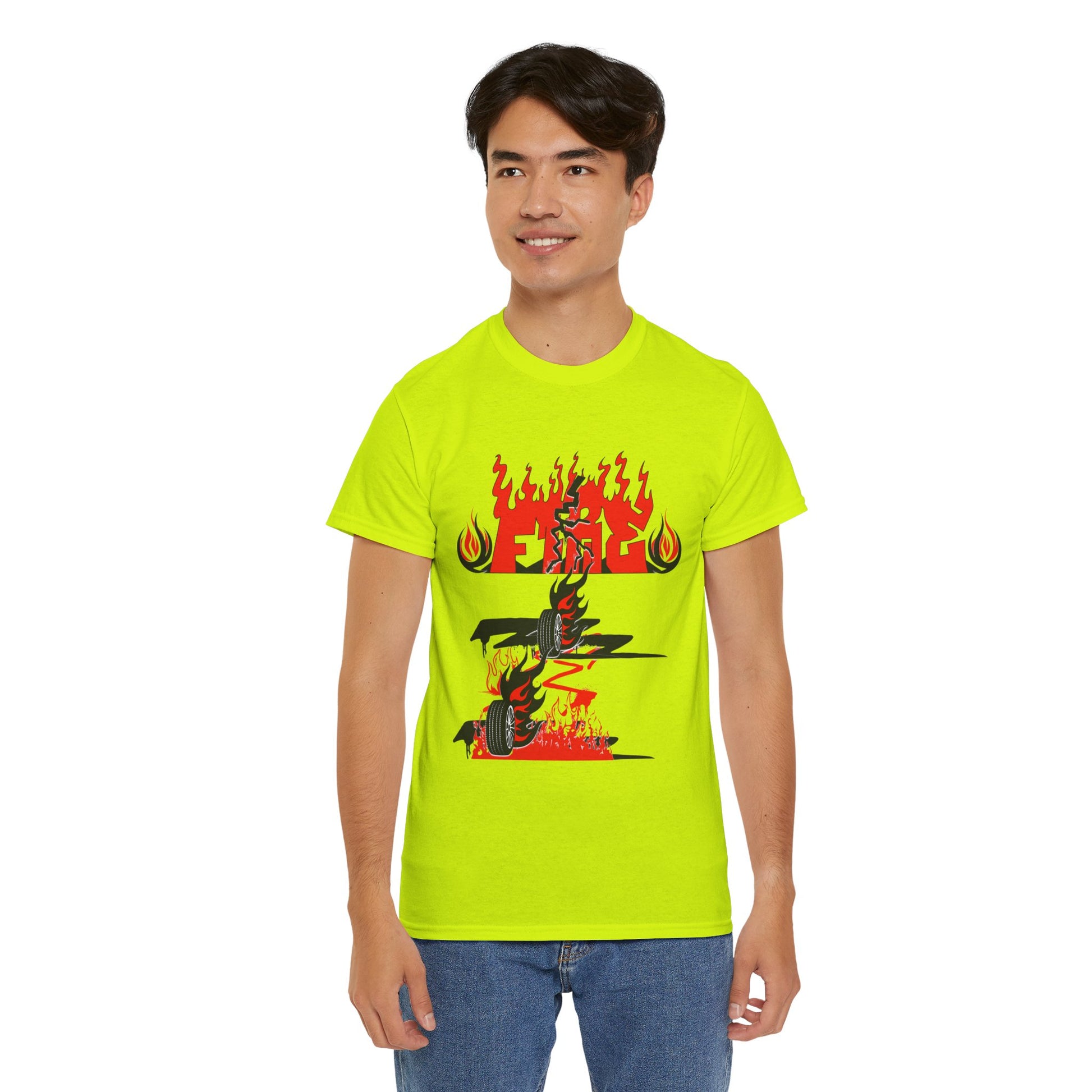 Fire Graphic Unisex Tee, Graphic T-Shirt, Casual Wear, Street Style, Gift for Him/Her, Festival Outfit
