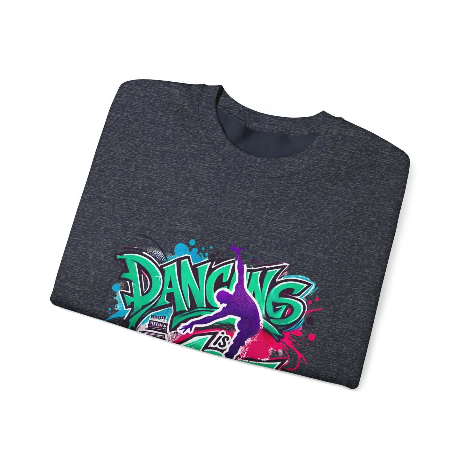 Colorful Street Art Sweatshirt, Unisex Crewneck Pullover, Dance Sweatshirt Gift, Streetwear Apparel, Artsy Fashion